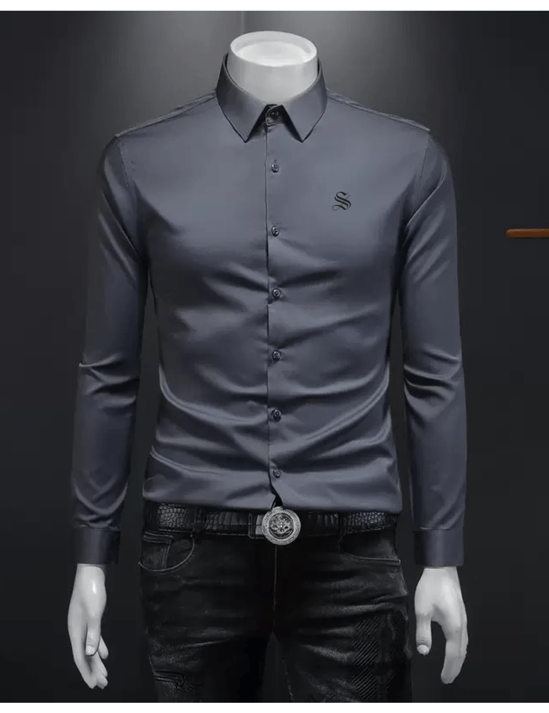 Black Dragon 777 - Black Shirt for Men - Sarman Fashion - Wholesale Clothing Fashion Brand for Men from Canada