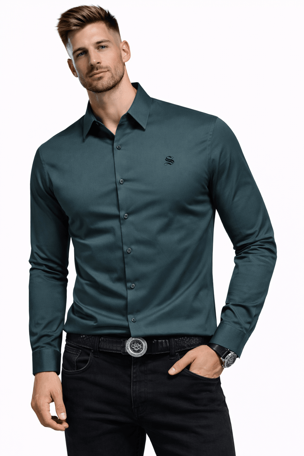 Black Dragon 777 - Shirt for Men - Sarman Fashion - Wholesale Clothing Fashion Brand for Men from Canada