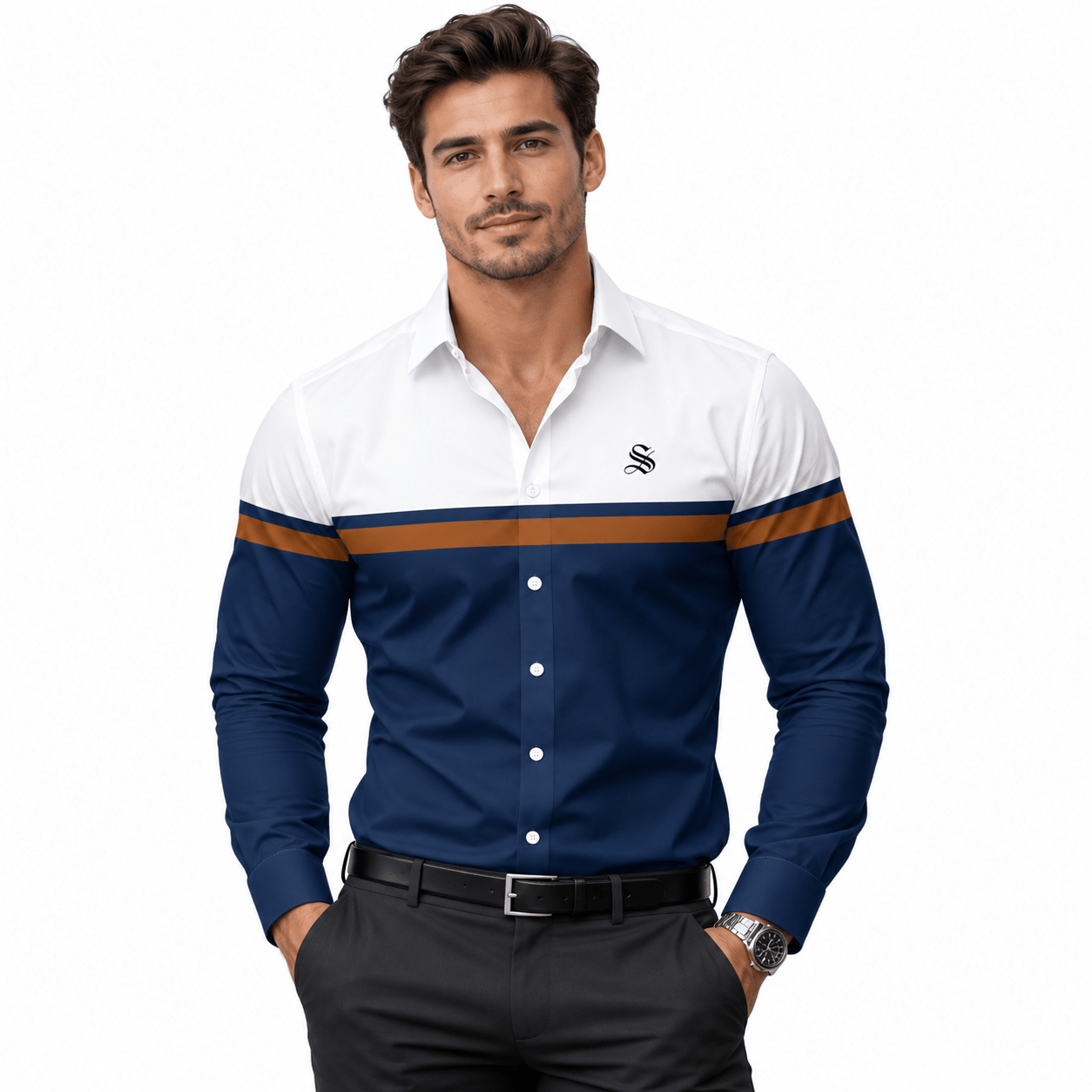 Black Dragon 799 - Shirt for Men - Sarman Fashion - Wholesale Clothing Fashion Brand for Men from Canada