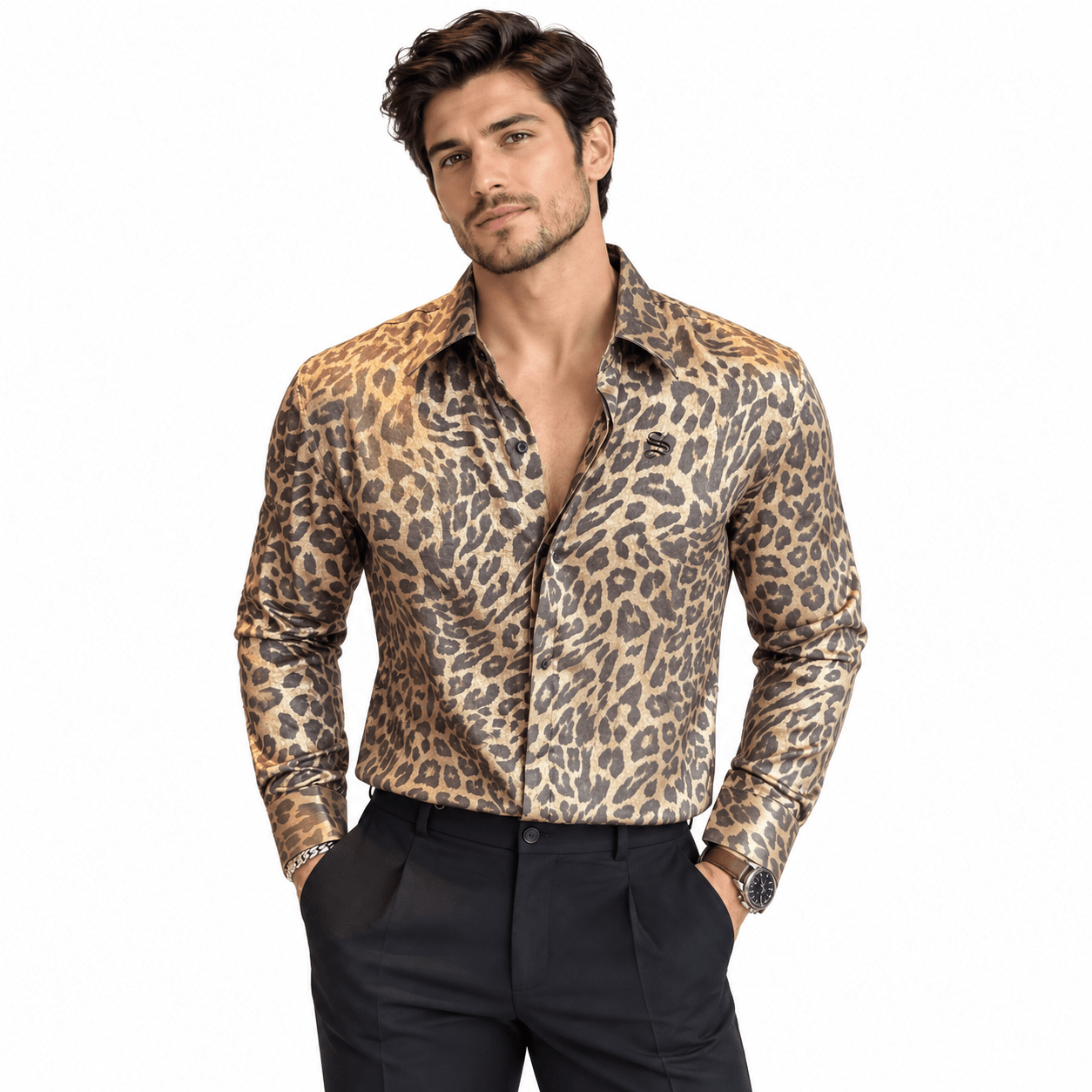 Black Dragon 801 - Shirt for Men - Sarman Fashion - Wholesale Clothing Fashion Brand for Men from Canada