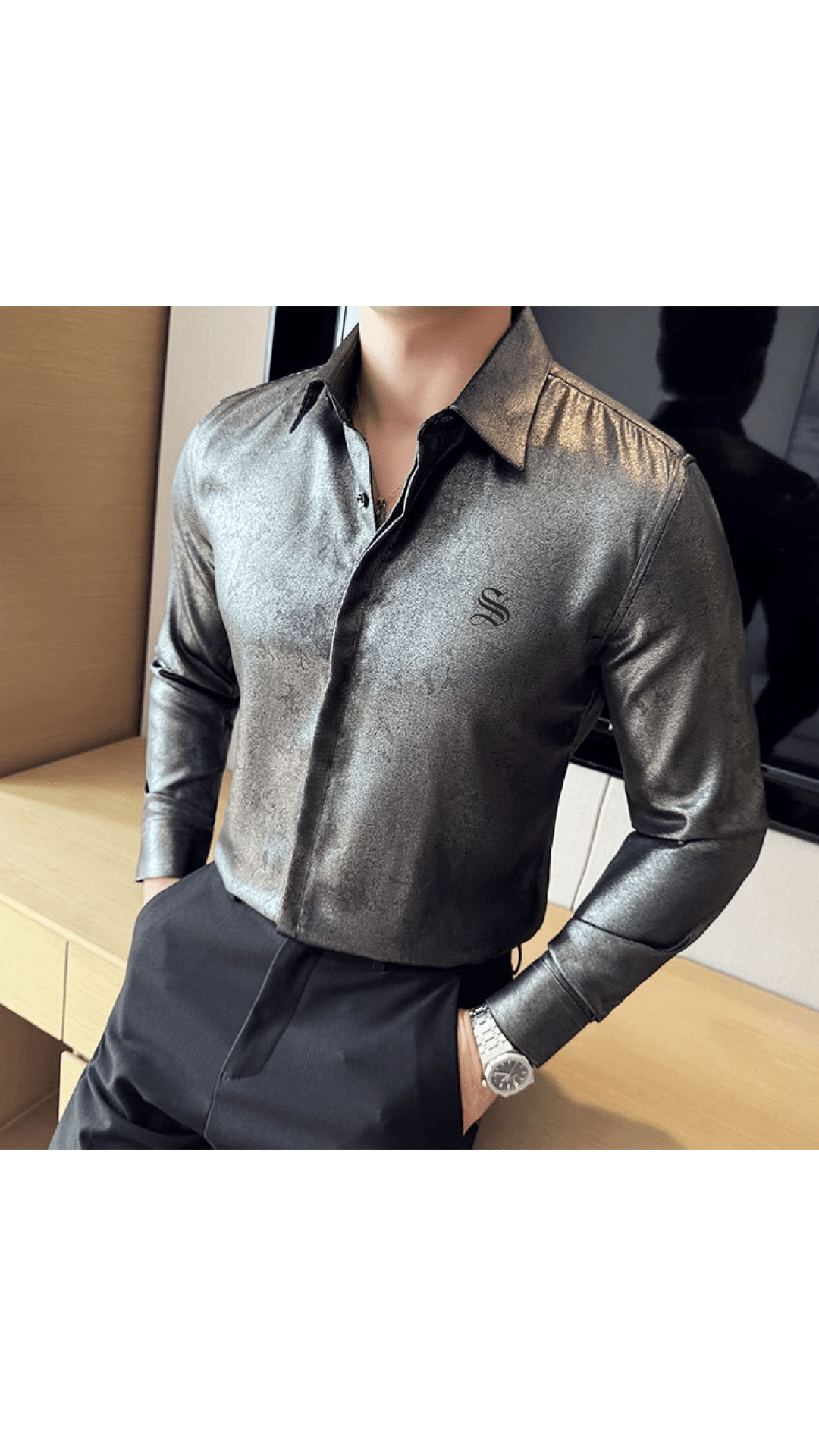 Black Dragon 9 - Black Shirt for Men - Sarman Fashion - Wholesale Clothing Fashion Brand for Men from Canada