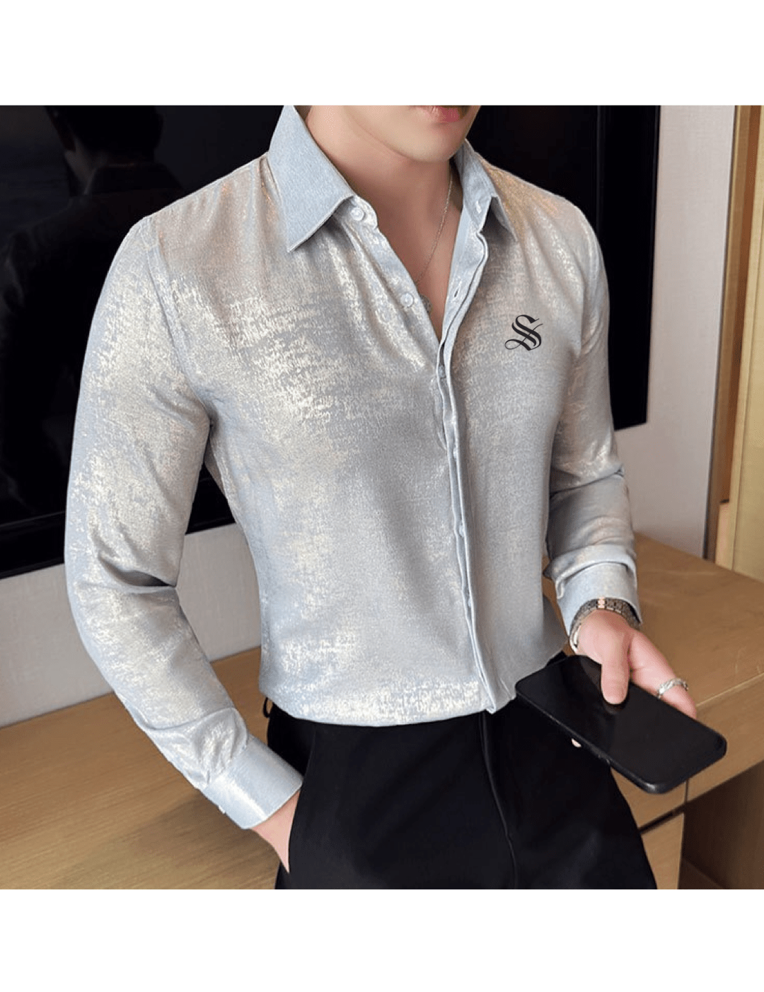 Black Dragon 9 - Black Shirt for Men - Sarman Fashion - Wholesale Clothing Fashion Brand for Men from Canada