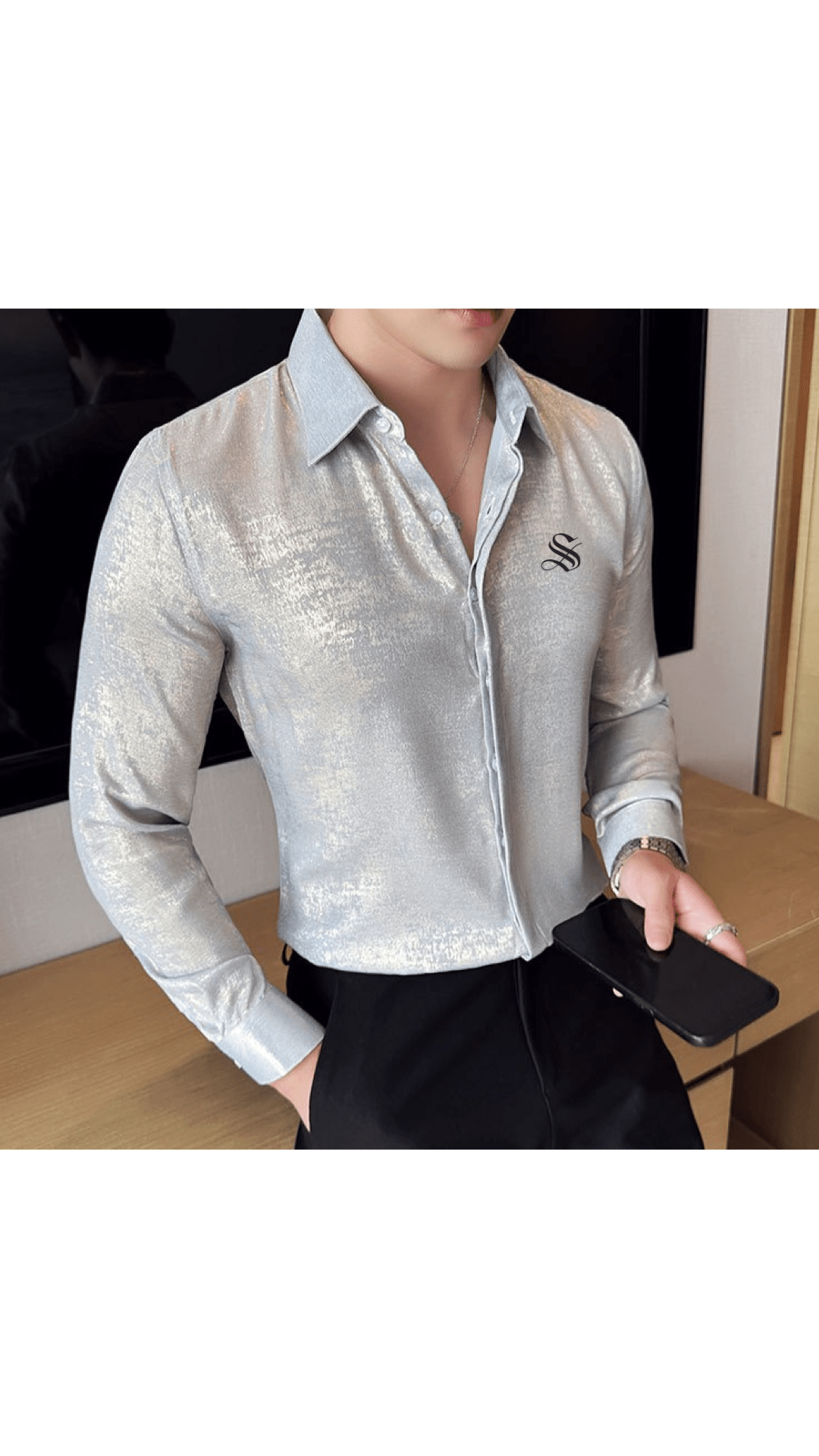 Black Dragon 9 - Black Shirt for Men - Sarman Fashion - Wholesale Clothing Fashion Brand for Men from Canada