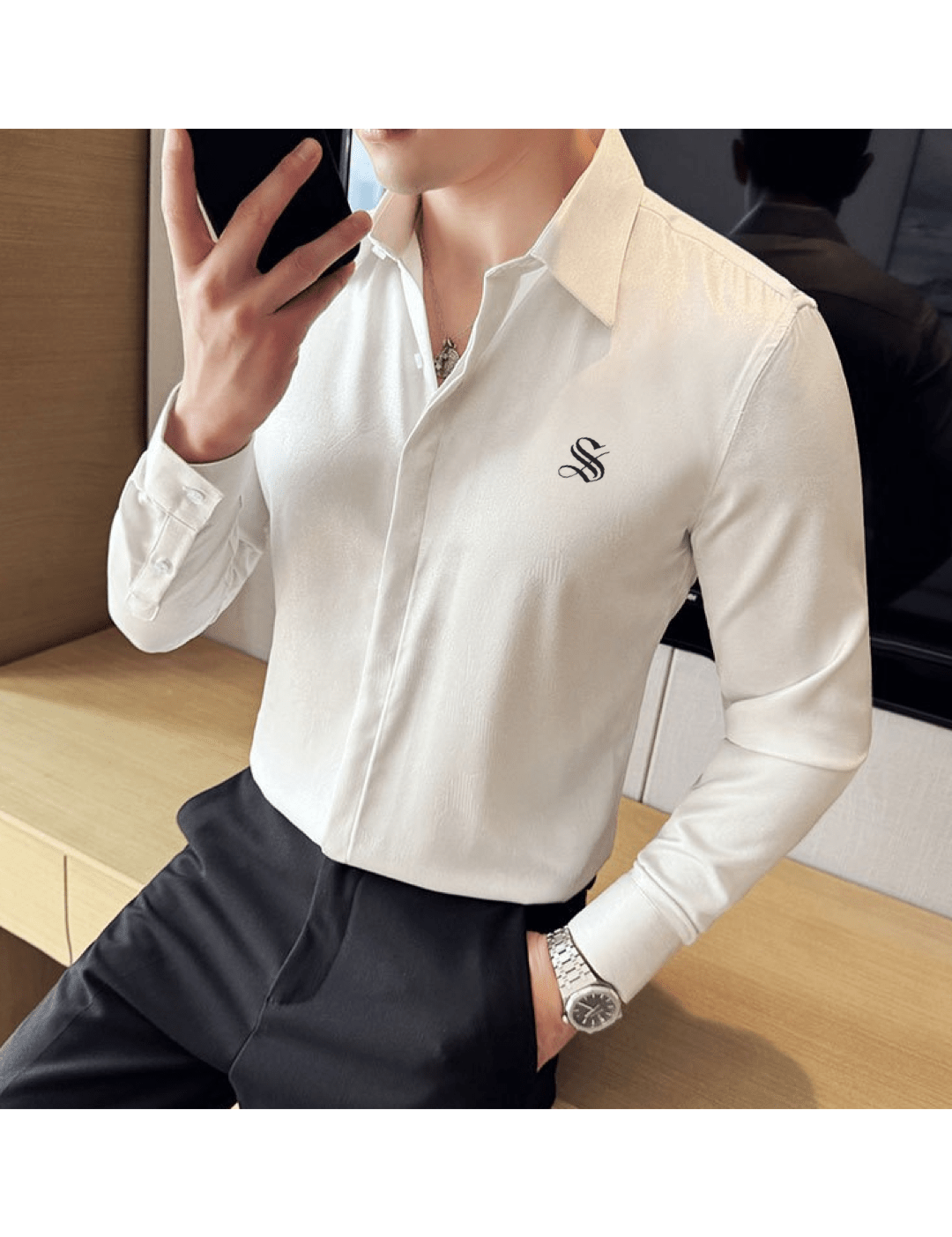 Black Dragon 9 - Black Shirt for Men - Sarman Fashion - Wholesale Clothing Fashion Brand for Men from Canada