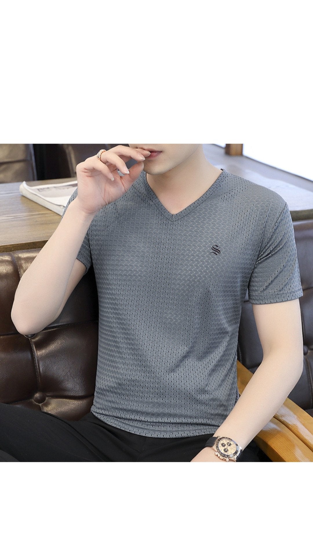 BlackList 17 - V-Neck T-Shirt for Men - Sarman Fashion - Wholesale Clothing Fashion Brand for Men from Canada