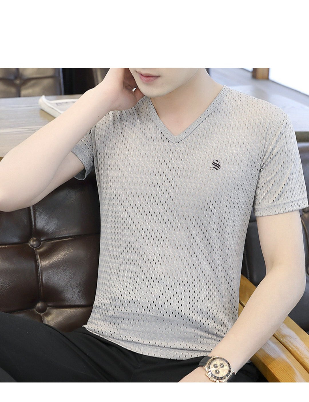BlackList 17 - V-Neck T-Shirt for Men - Sarman Fashion - Wholesale Clothing Fashion Brand for Men from Canada