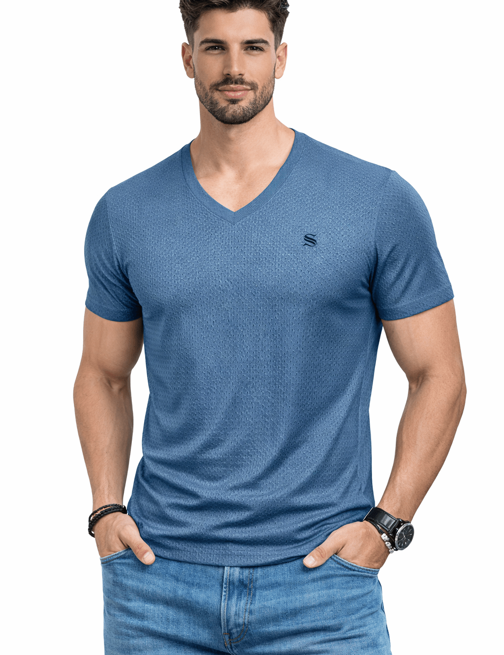 BlackList 45 - V - Neck T-Shirt for Men - Sarman Fashion - Wholesale Clothing Fashion Brand for Men from Canada