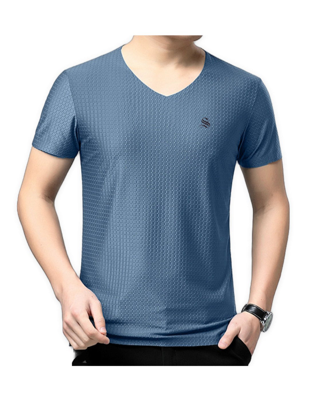 BlackList 45 - V-Neck T-Shirt for Men - Sarman Fashion - Wholesale Clothing Fashion Brand for Men from Canada