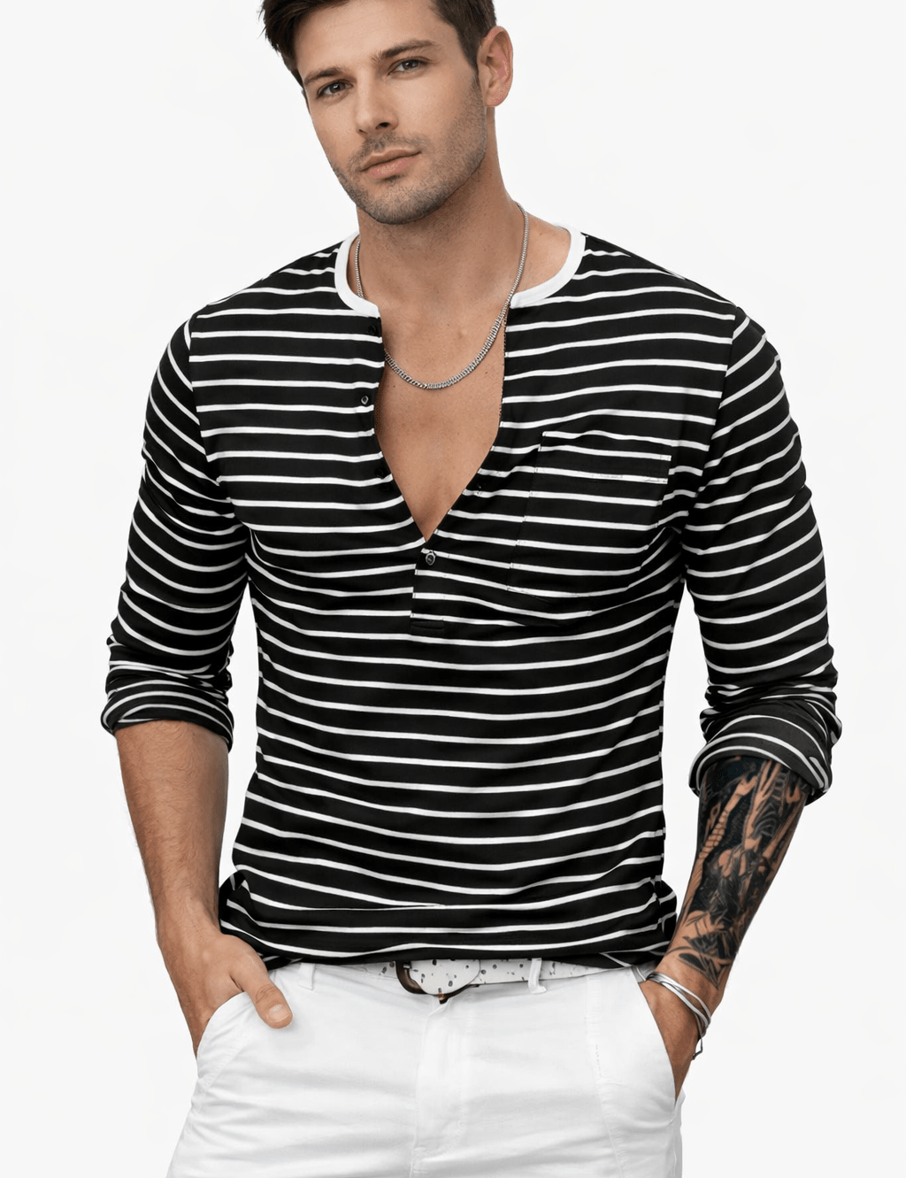 BlackList 97 - V - Neck T-Shirt for Men - Sarman Fashion - Wholesale Clothing Fashion Brand for Men from Canada