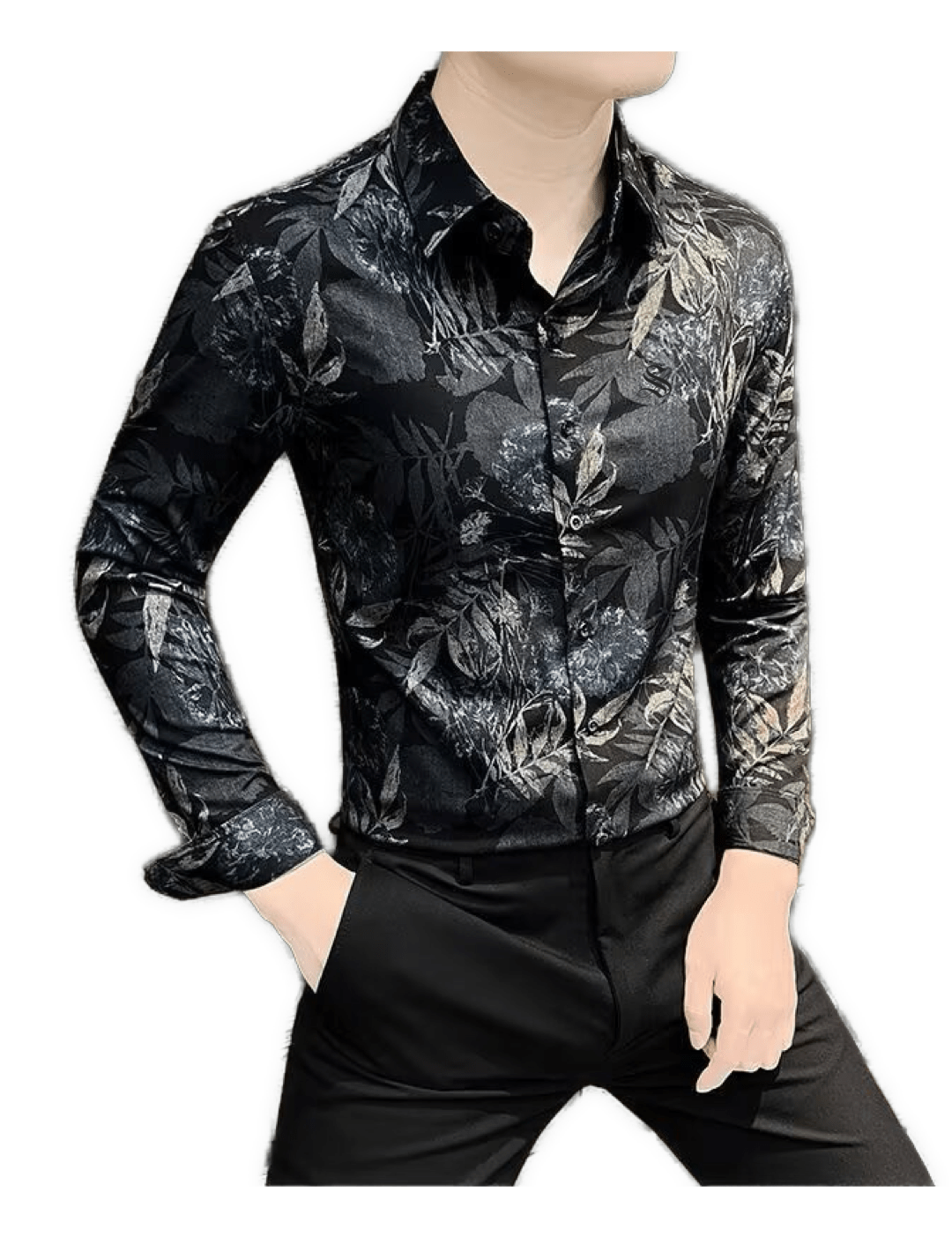 Blackour - Black Shirt for Men - Sarman Fashion - Wholesale Clothing Fashion Brand for Men from Canada