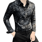 Blackour - Black Shirt for Men - Sarman Fashion - Wholesale Clothing Fashion Brand for Men from Canada