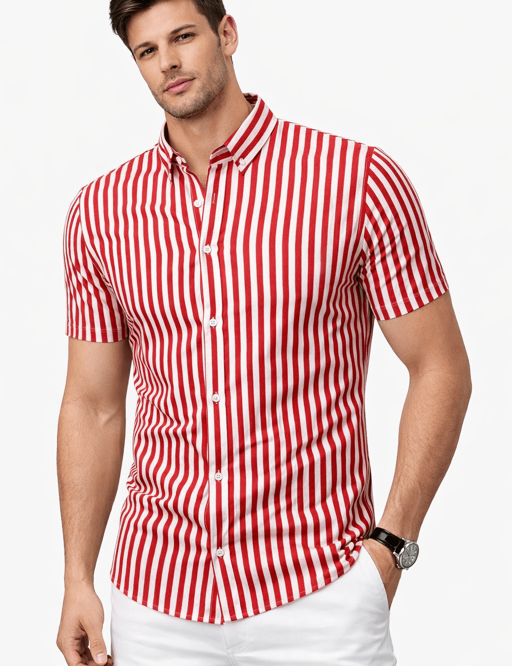 BLDU - Short Sleeves Shirt for Men - Sarman Fashion - Wholesale Clothing Fashion Brand for Men from Canada