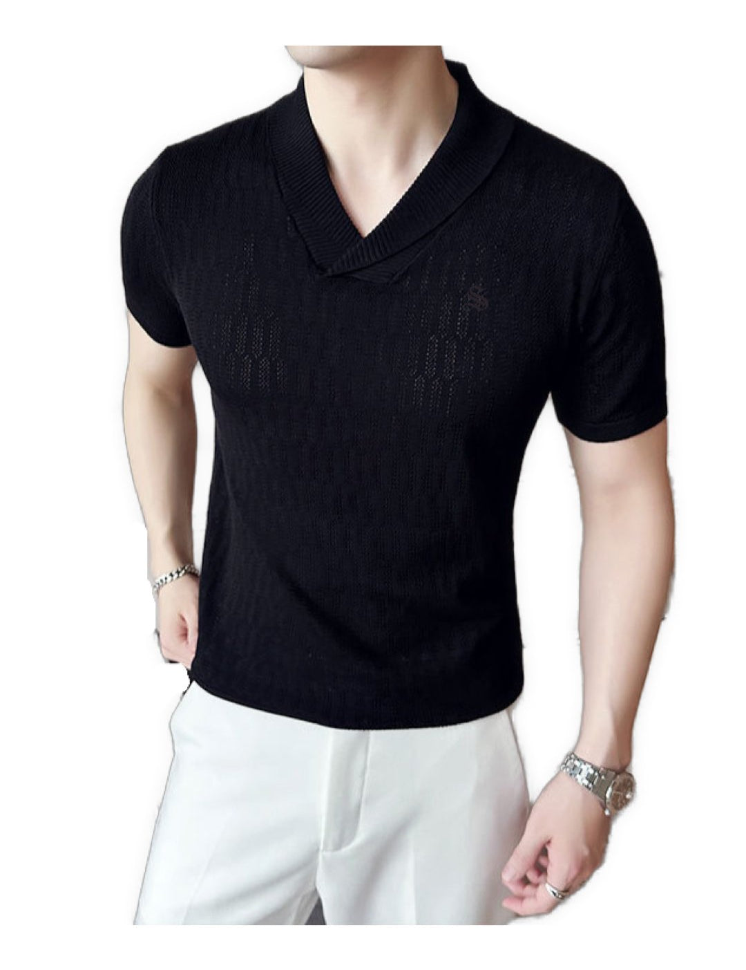 Blockula - V-Neck T-Shirt for Men - Sarman Fashion - Wholesale Clothing Fashion Brand for Men from Canada