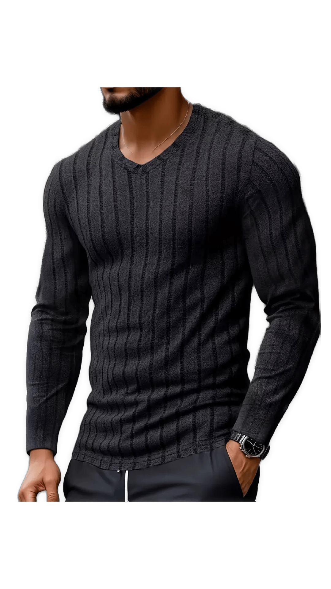 Blumio 22 - V - Neck Long Sleeve Shirt for Men - Sarman Fashion - Wholesale Clothing Fashion Brand for Men from Canada