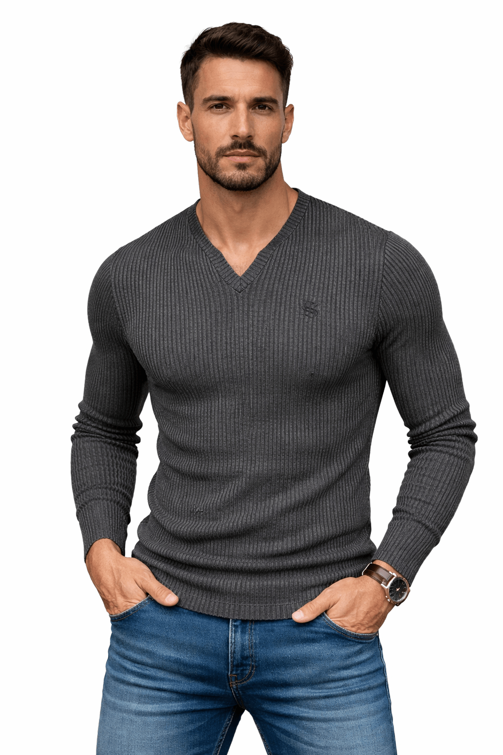 Blumio 25 - V - Neck Long Sleeve Shirt for Men - Sarman Fashion - Wholesale Clothing Fashion Brand for Men from Canada