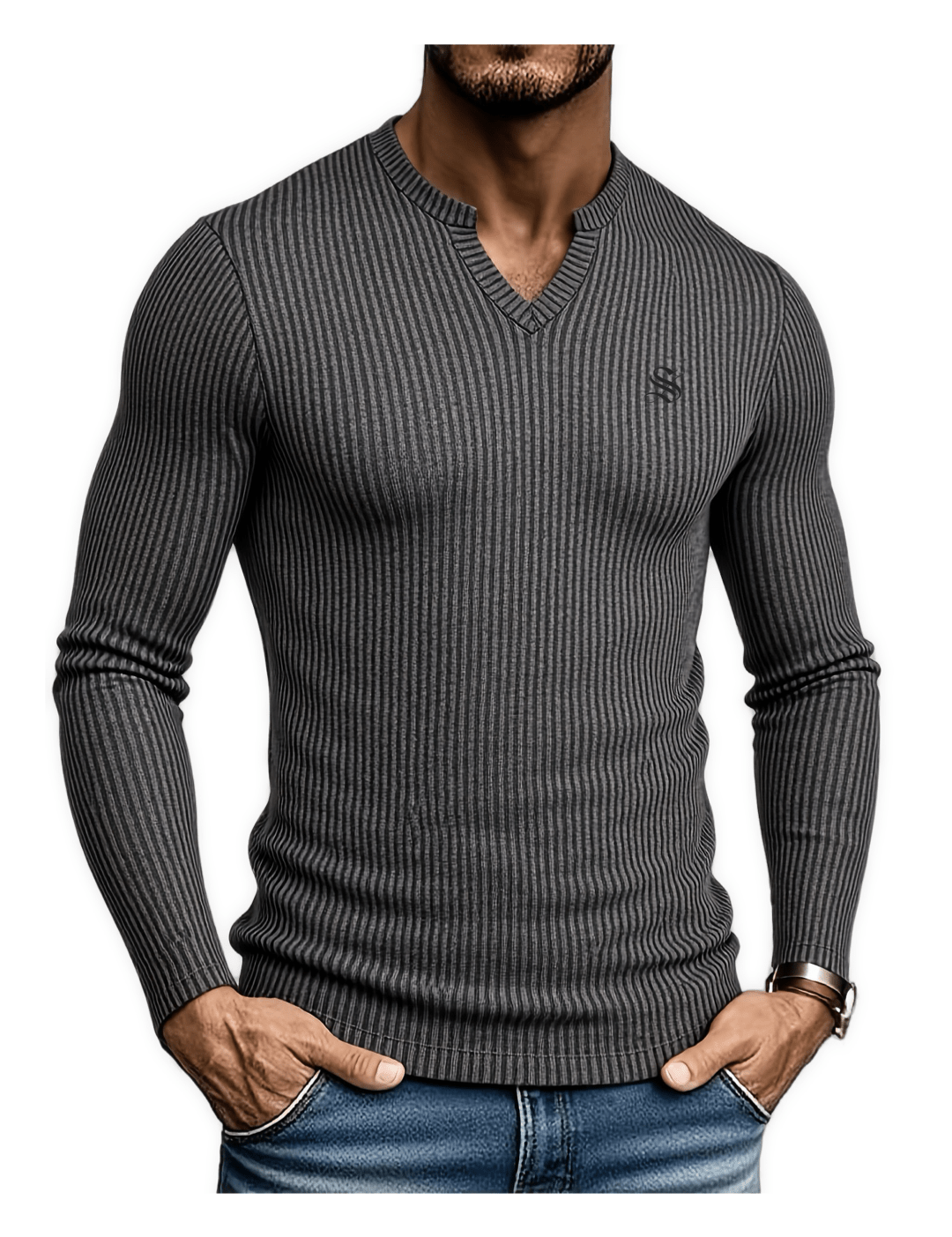 Blumio 25 - V - Neck Long Sleeve Shirt for Men - Sarman Fashion - Wholesale Clothing Fashion Brand for Men from Canada