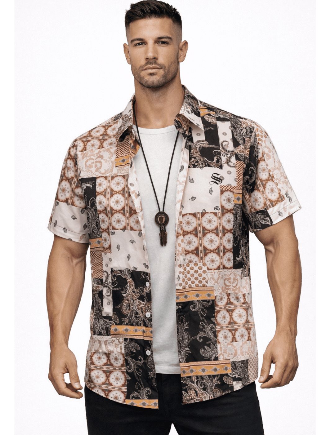 BOOH - Short Sleeves Shirt for Men - Sarman Fashion - Wholesale Clothing Fashion Brand for Men from Canada