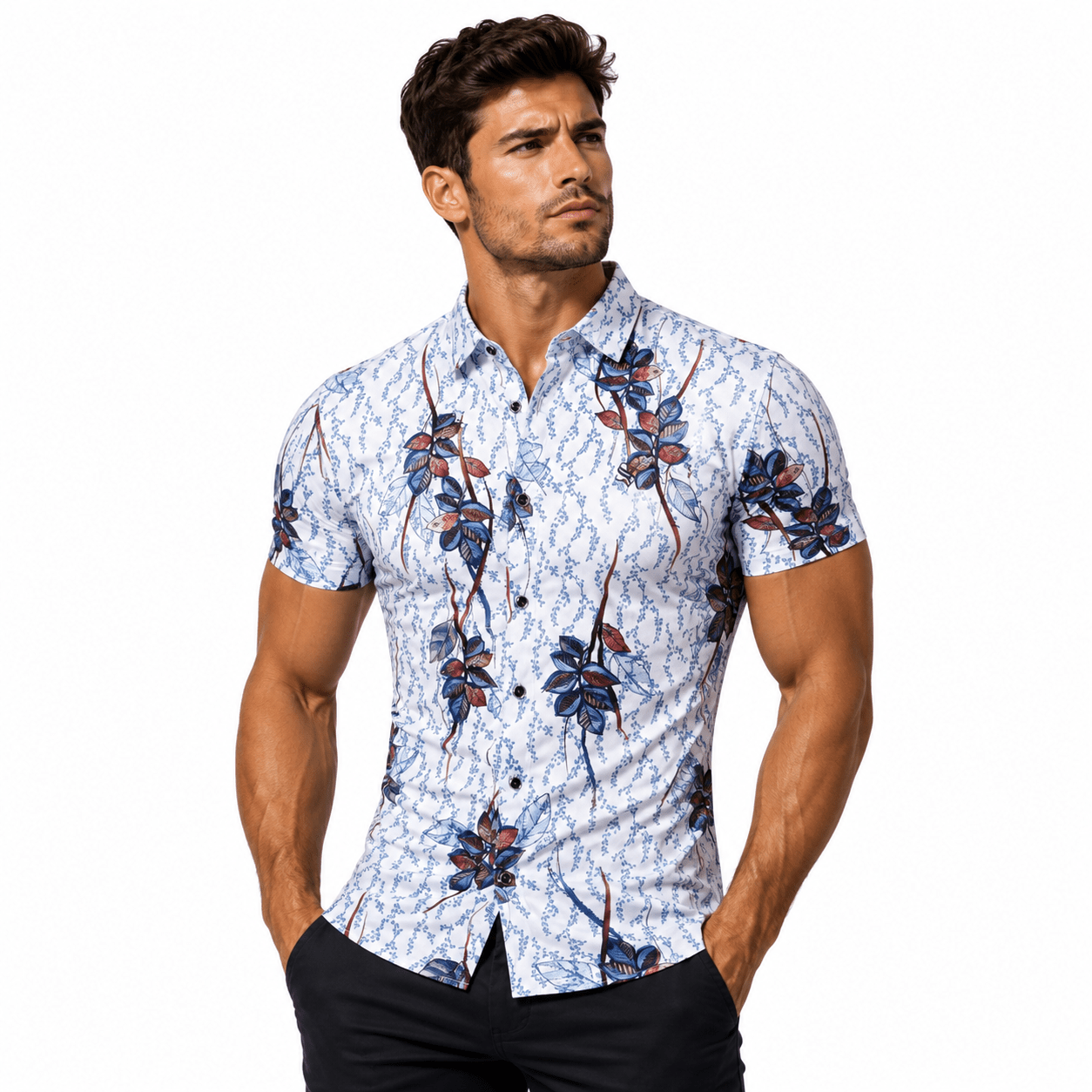 Budi - Short Sleeves Shirt for Men - Sarman Fashion - Wholesale Clothing Fashion Brand for Men from Canada