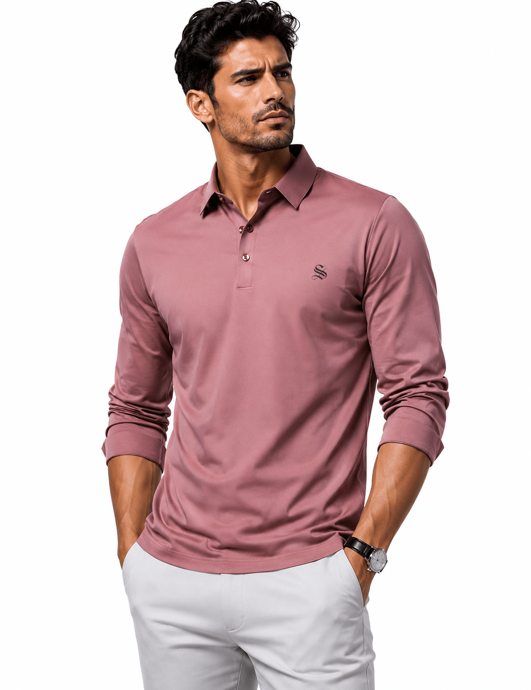 Bugo - Long Sleeves Polo Shirt for Men - Sarman Fashion - Wholesale Clothing Fashion Brand for Men from Canada