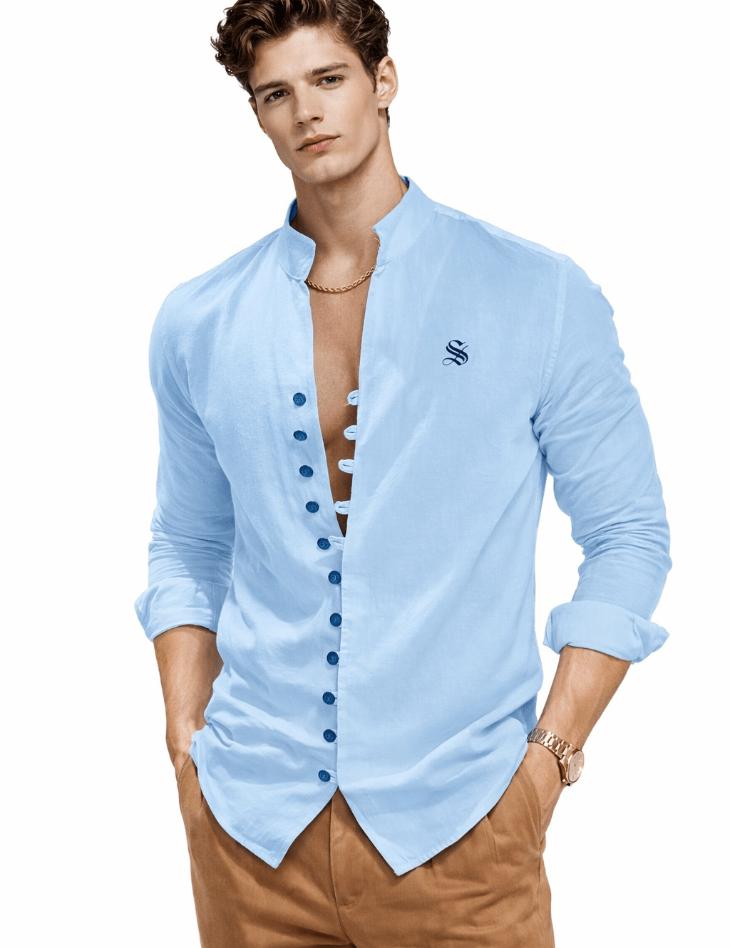 Ceba 2 - V - Neck T-Shirt for Men - Sarman Fashion - Wholesale Clothing Fashion Brand for Men from Canada