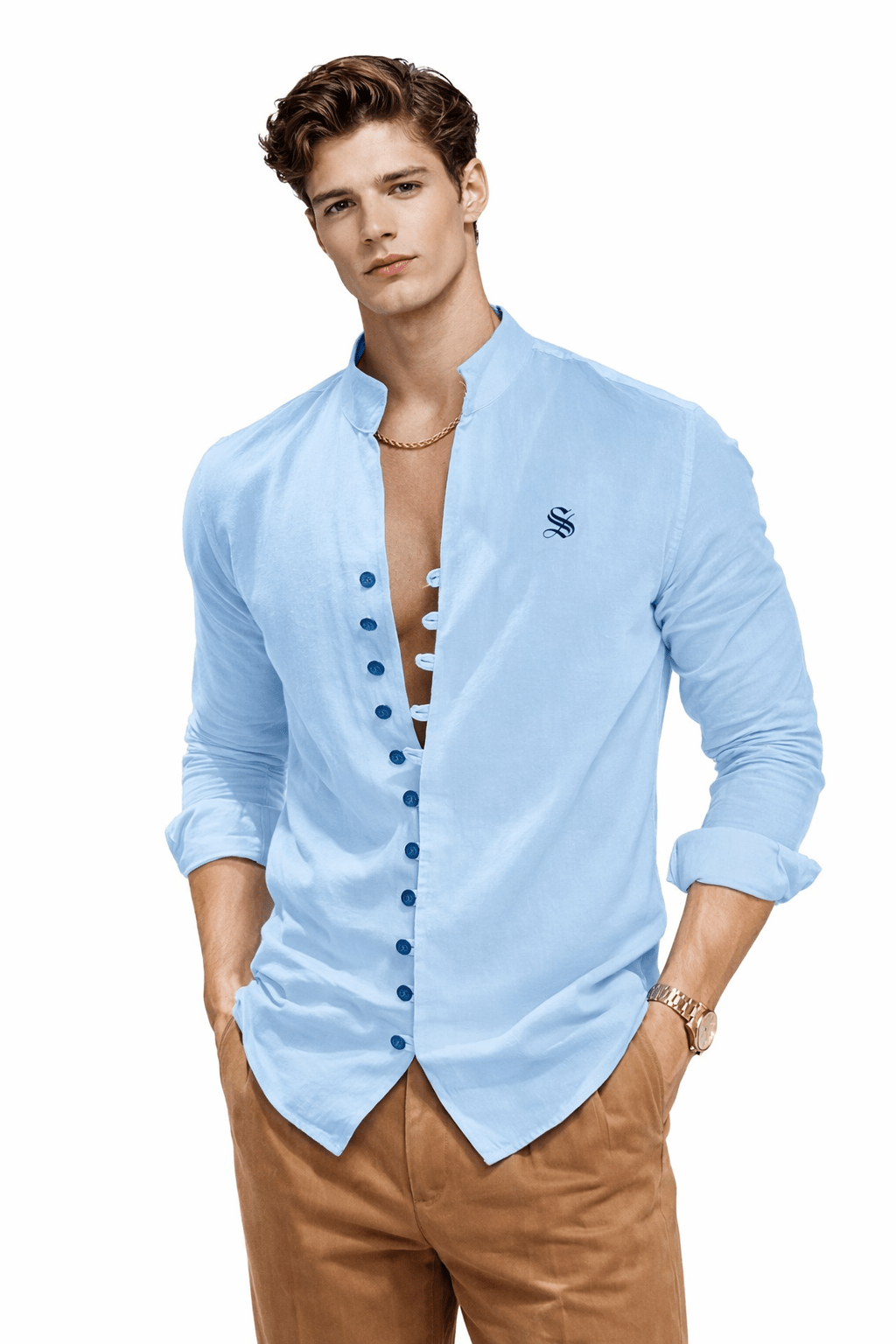 Ceba 2 - V - Neck T-Shirt for Men - Sarman Fashion - Wholesale Clothing Fashion Brand for Men from Canada