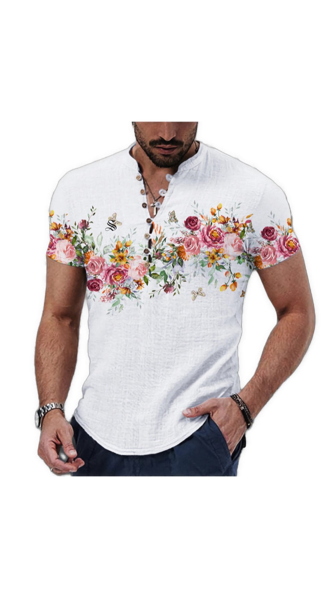 Ceba 3 - V - Neck T - Shirt for Men - Sarman Fashion - Wholesale Clothing Fashion Brand for Men from Canada