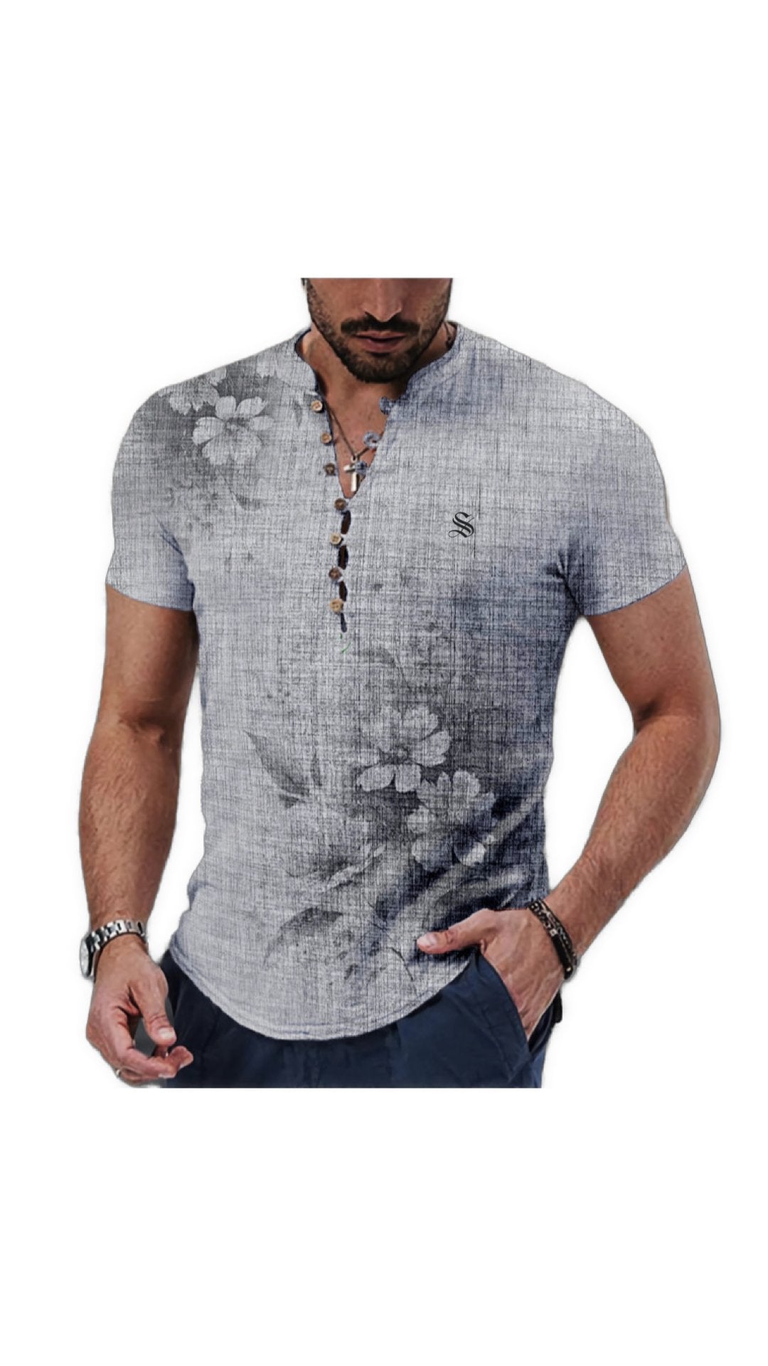 Ceba 4 - V - Neck T - Shirt for Men - Sarman Fashion - Wholesale Clothing Fashion Brand for Men from Canada