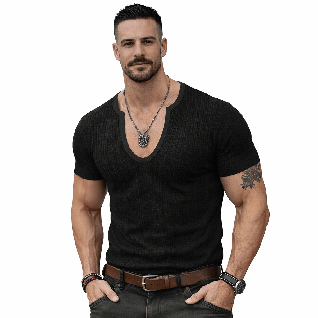 Charman 4 - V - Neck T-Shirt for Men - Sarman Fashion - Wholesale Clothing Fashion Brand for Men from Canada