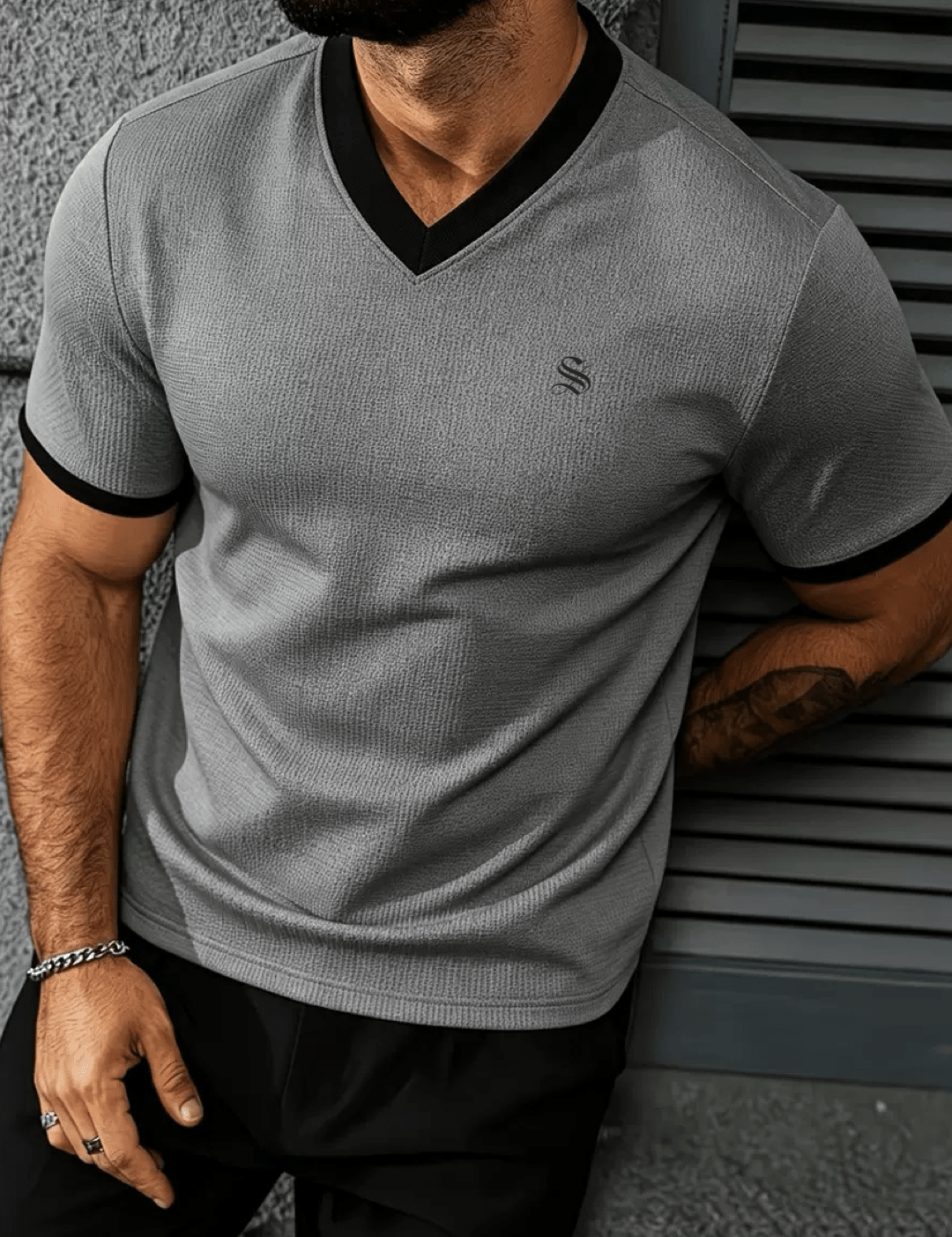 Charman 6 - V-Neck T-Shirt for Men - Sarman Fashion - Wholesale Clothing Fashion Brand for Men from Canada