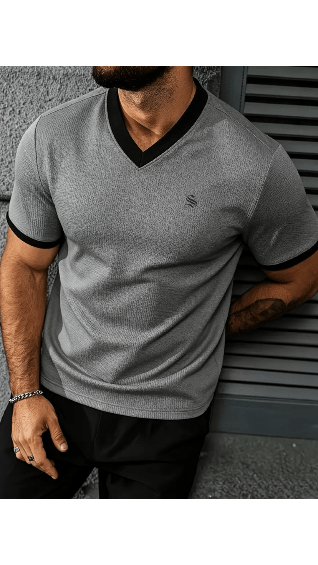 Charman 6 - V-Neck T-Shirt for Men - Sarman Fashion - Wholesale Clothing Fashion Brand for Men from Canada