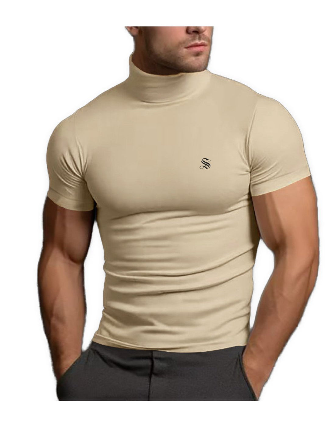 Classolo 2 - High Neck T - shirt for Men - Sarman Fashion - Wholesale Clothing Fashion Brand for Men from Canada