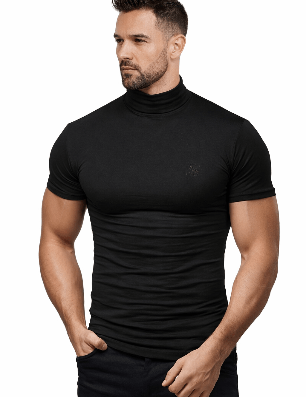 Classolo - High Neck T-shirt for Men - Sarman Fashion - Wholesale Clothing Fashion Brand for Men from Canada