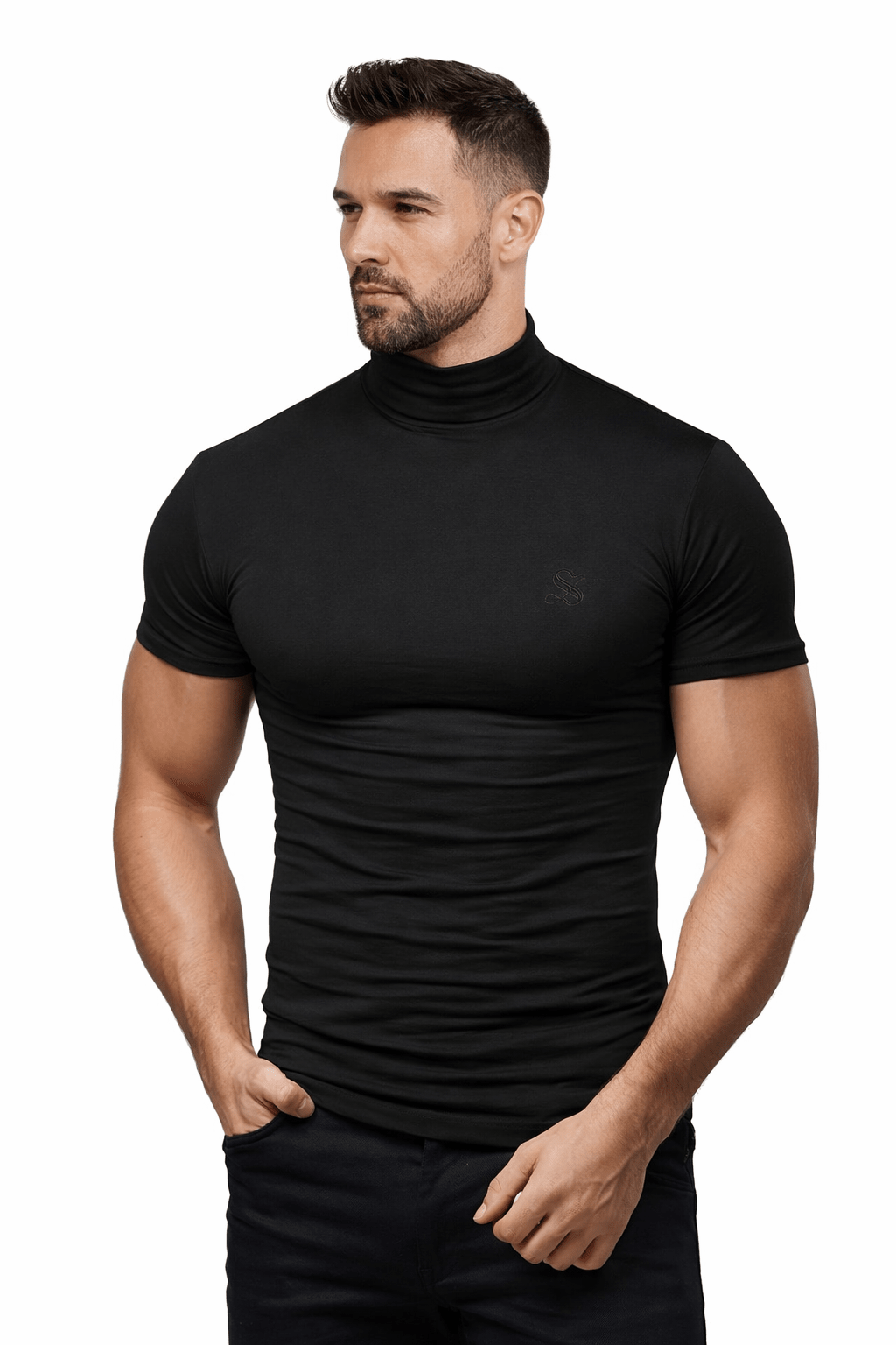 Classolo - High Neck T-shirt for Men - Sarman Fashion - Wholesale Clothing Fashion Brand for Men from Canada
