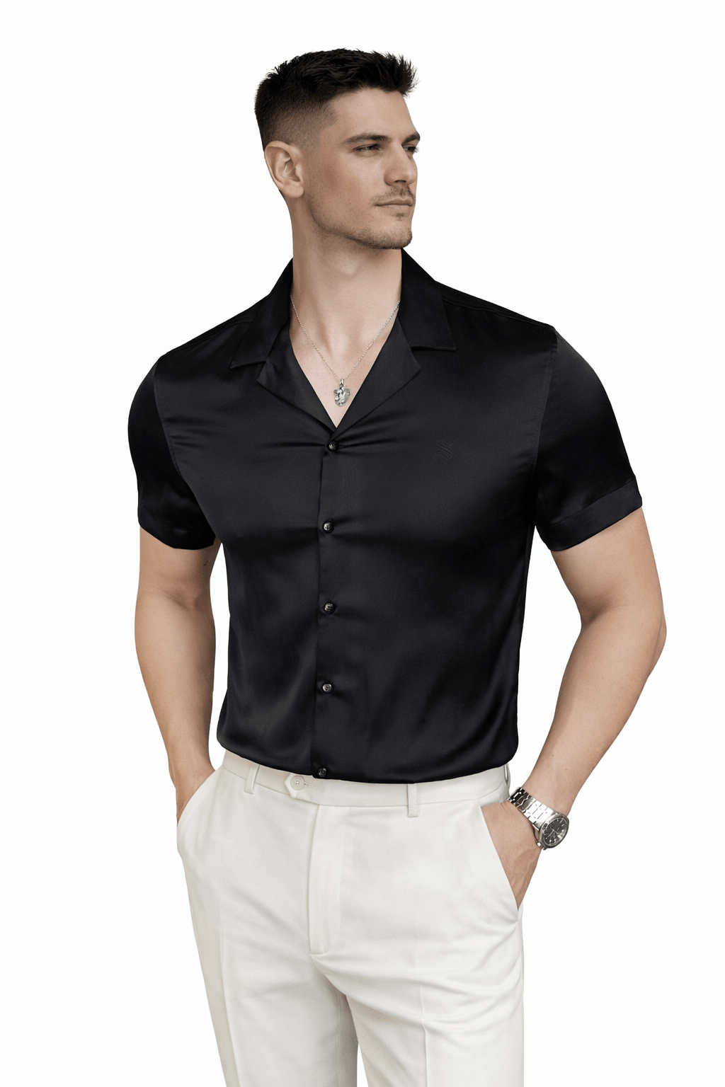 Clean C - Short Sleeves Shirt for Men - Sarman Fashion - Wholesale Clothing Fashion Brand for Men from Canada