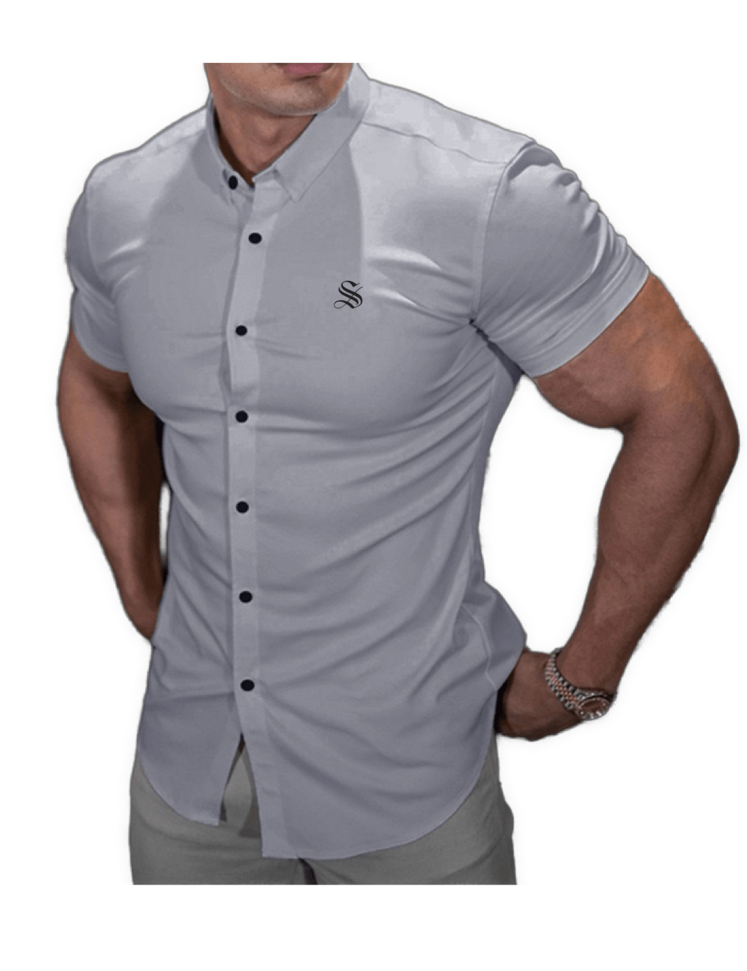 Clean Cut 11 - Short Sleeves Shirt for Men - Sarman Fashion - Wholesale Clothing Fashion Brand for Men from Canada