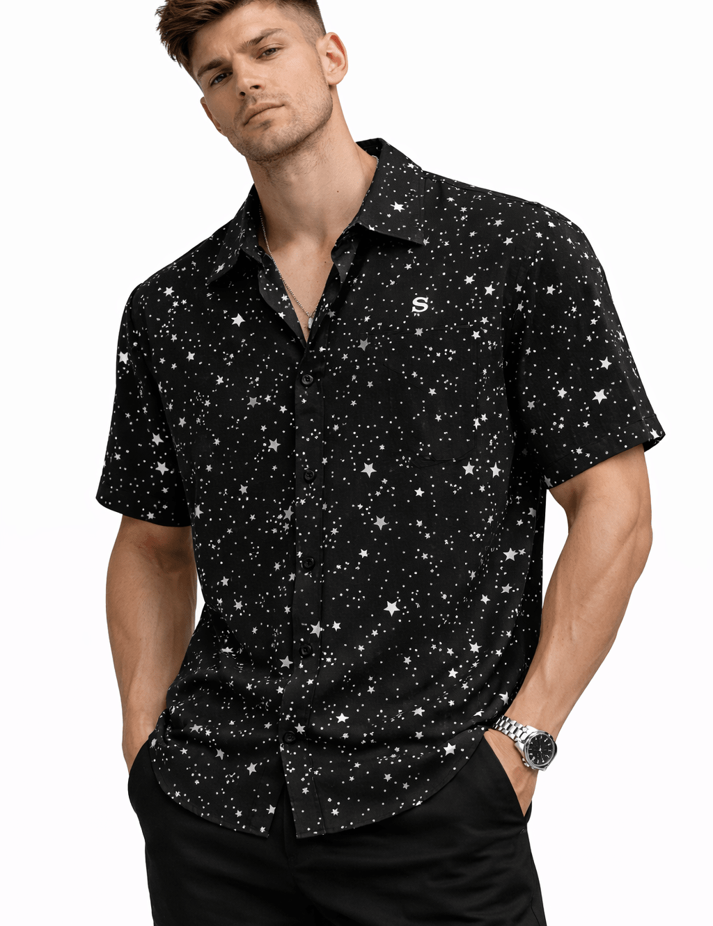 Clean Cut 15 - Short Sleeves Shirt for Men - Sarman Fashion - Wholesale Clothing Fashion Brand for Men from Canada