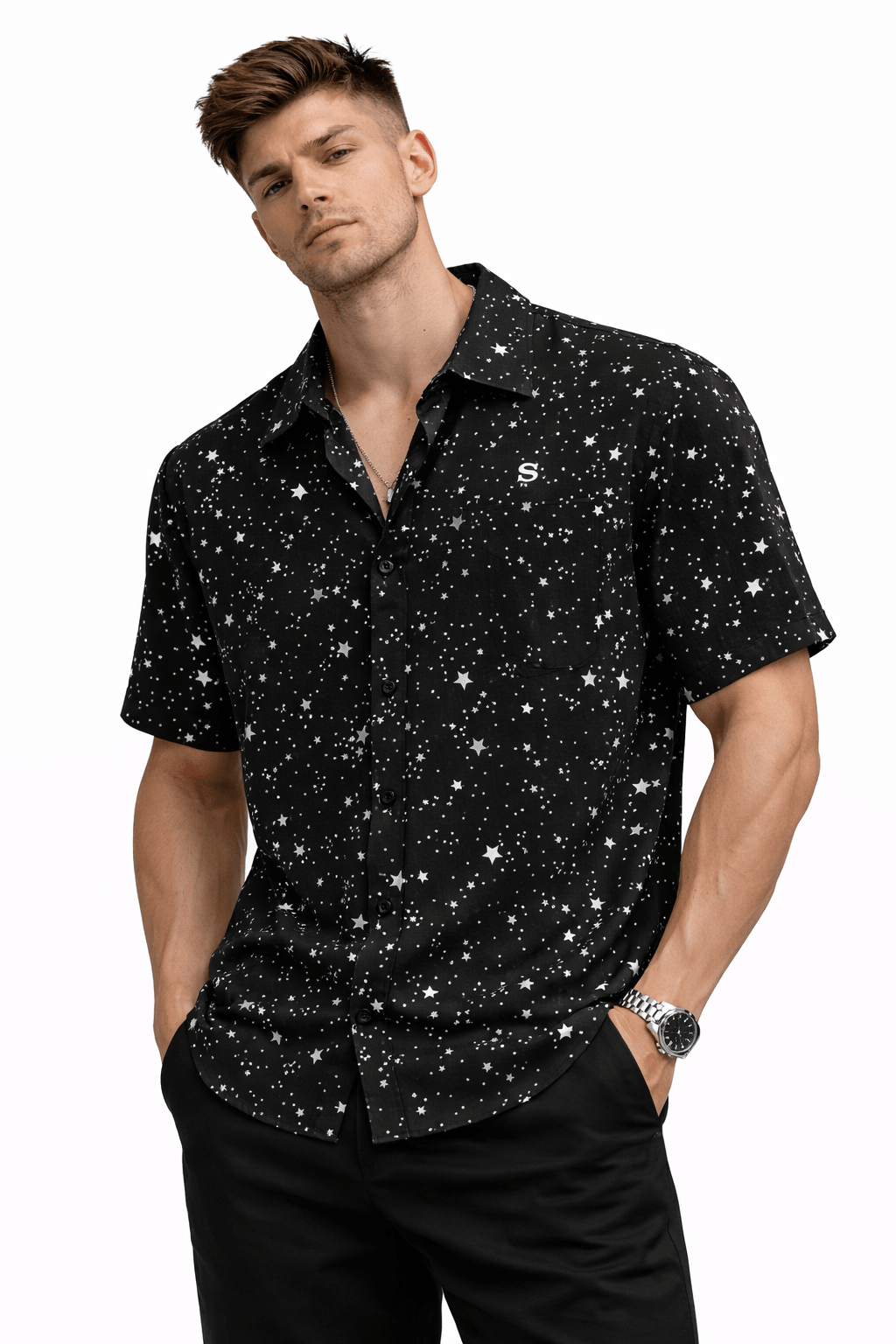 Clean Cut 15 - Short Sleeves Shirt for Men - Sarman Fashion - Wholesale Clothing Fashion Brand for Men from Canada