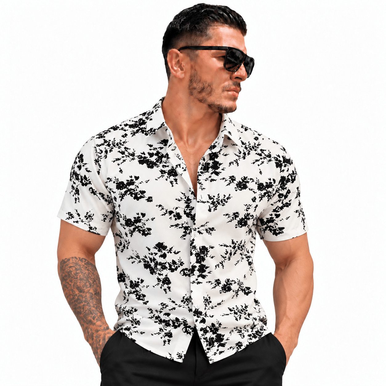 Clean Cut 18 - Short Sleeves Shirt for Men - Sarman Fashion - Wholesale Clothing Fashion Brand for Men from Canada