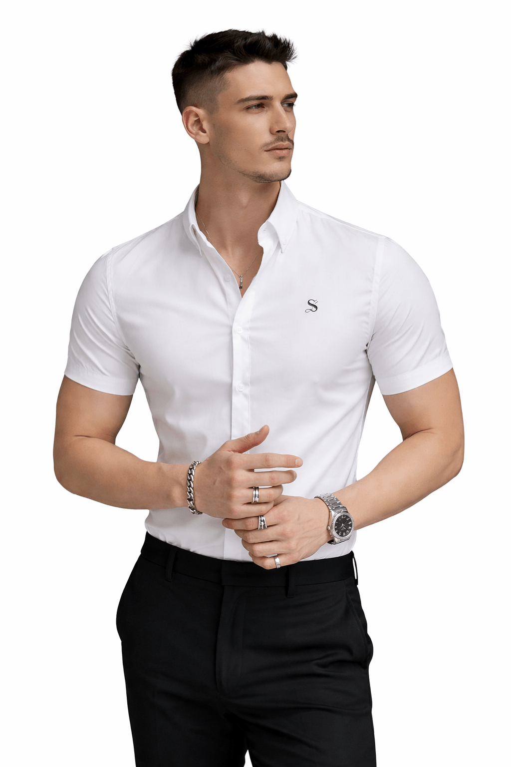 Clean Cut 3 - Short Sleeves Shirt for Men - Sarman Fashion - Wholesale Clothing Fashion Brand for Men from Canada