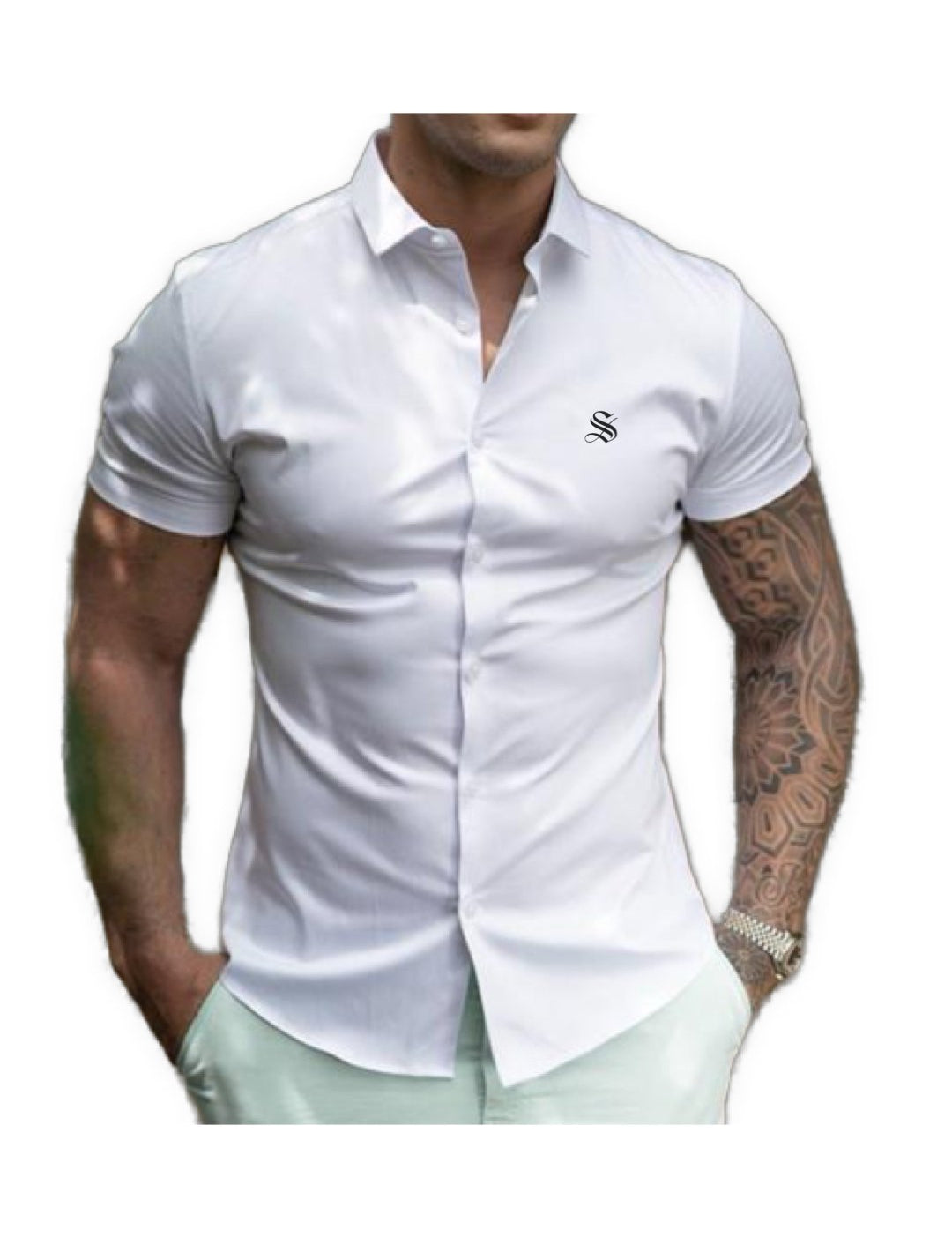 Clean Cut 4 - Short Sleeves Shirt for Men - Sarman Fashion - Wholesale Clothing Fashion Brand for Men from Canada