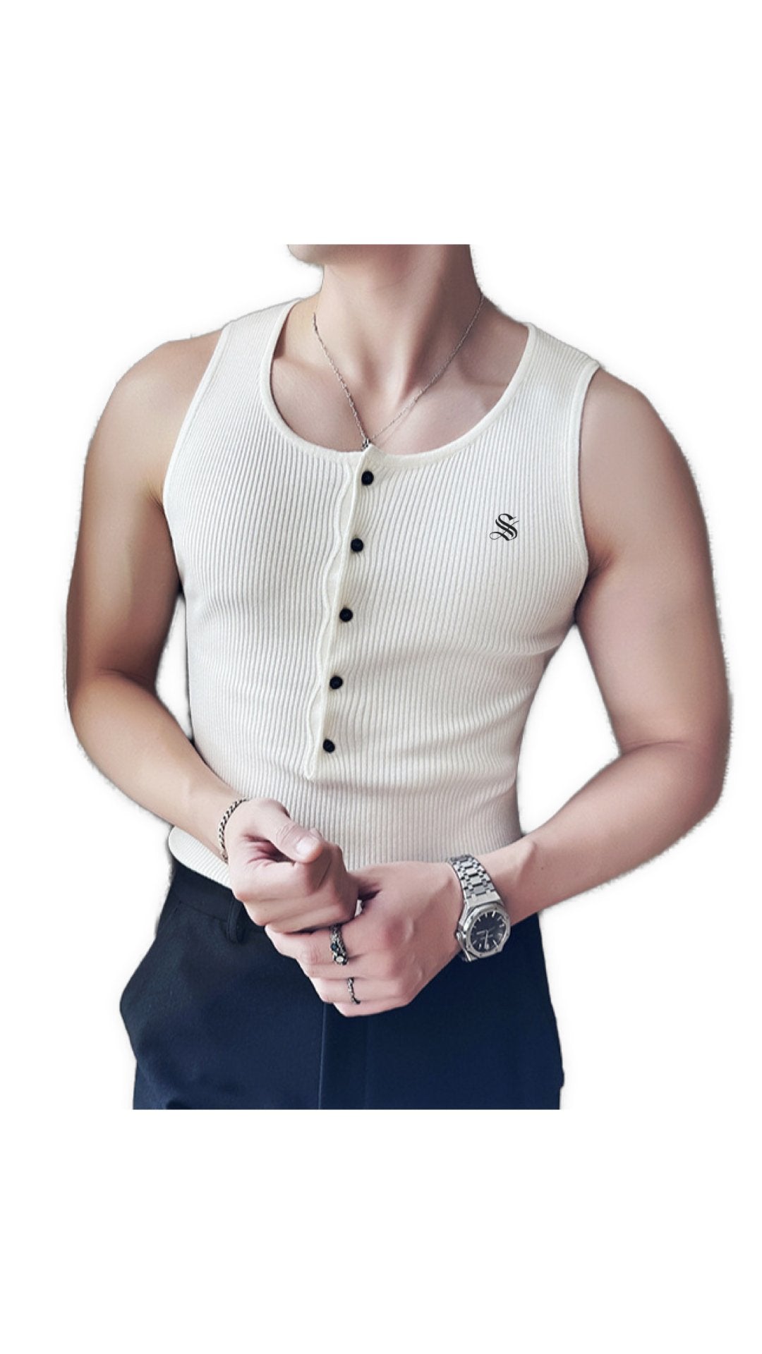 Coffee - Tank Top for Men - Sarman Fashion - Wholesale Clothing Fashion Brand for Men from Canada