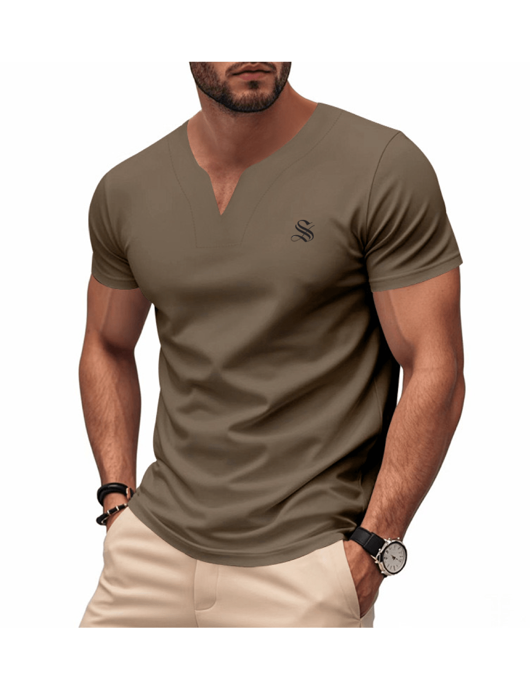 Comuniatu 31 - V - Neck T-Shirt for Men - Sarman Fashion - Wholesale Clothing Fashion Brand for Men from Canada