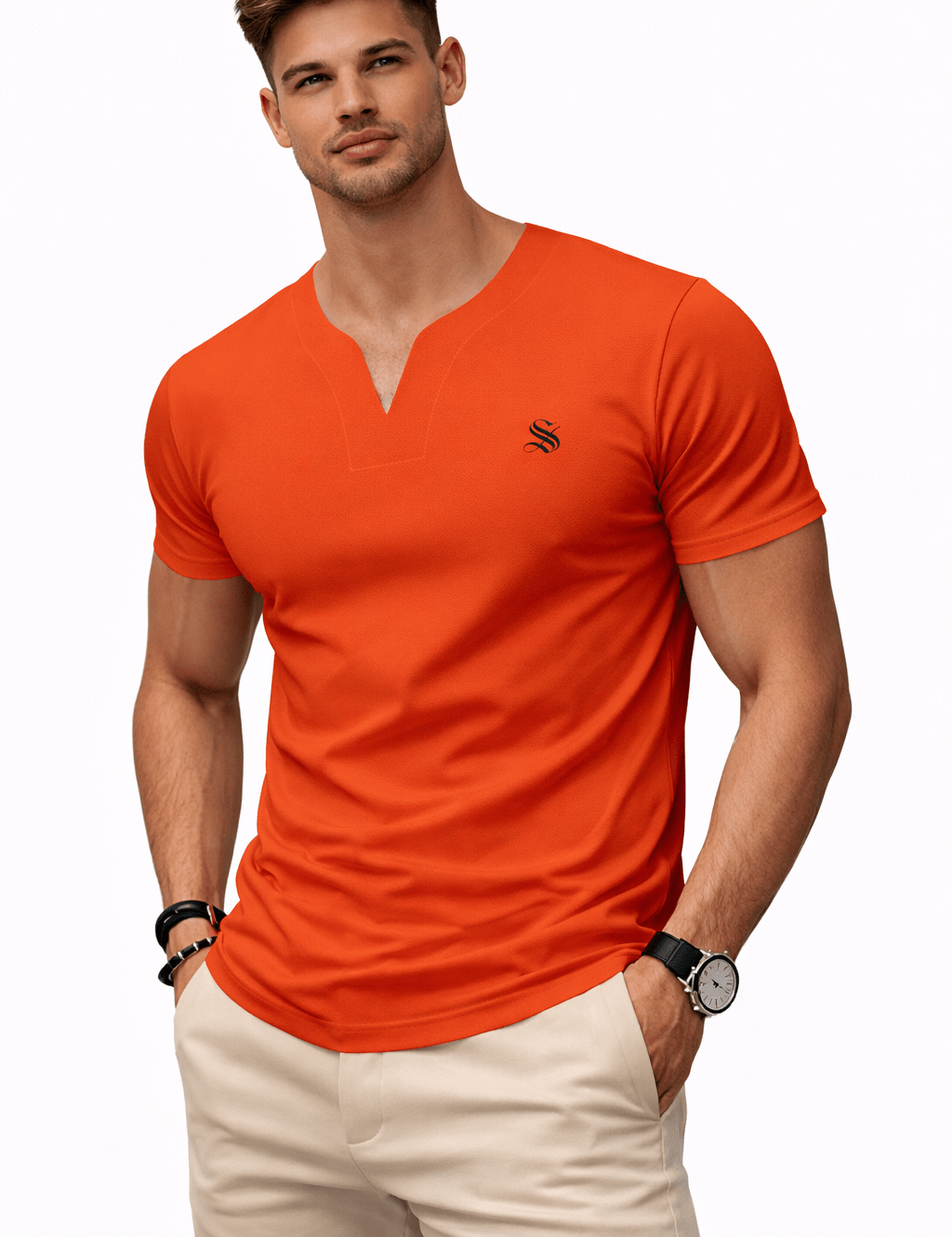 Comuniatu 31 - V - Neck T-Shirt for Men - Sarman Fashion - Wholesale Clothing Fashion Brand for Men from Canada