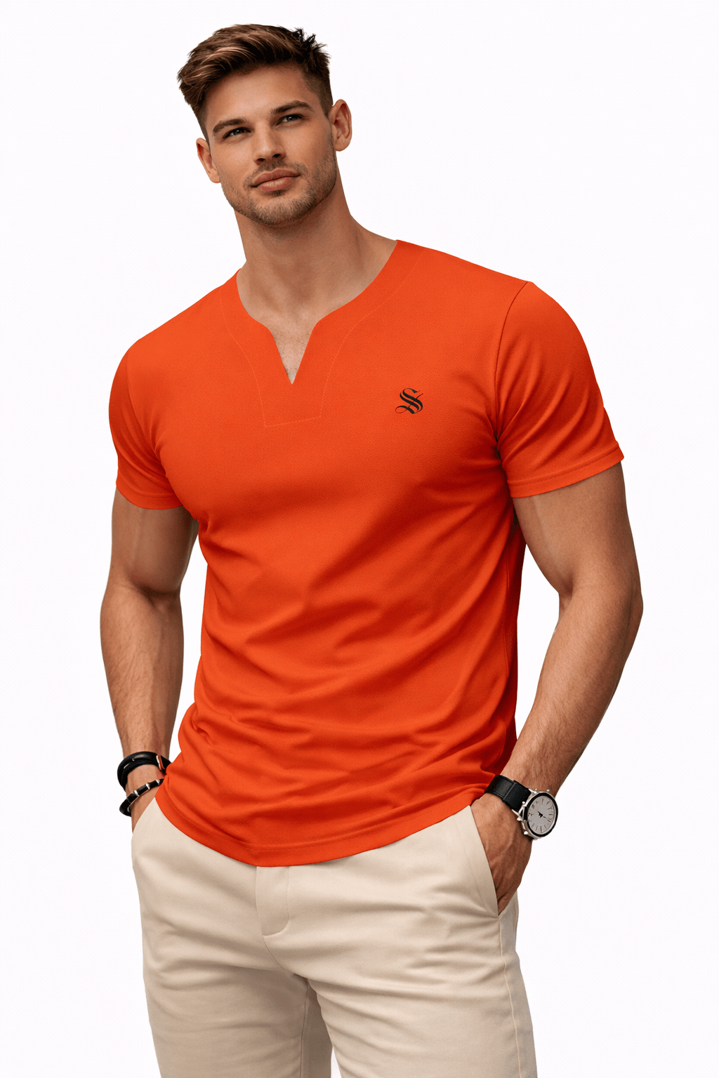 Comuniatu 31 - V - Neck T-Shirt for Men - Sarman Fashion - Wholesale Clothing Fashion Brand for Men from Canada
