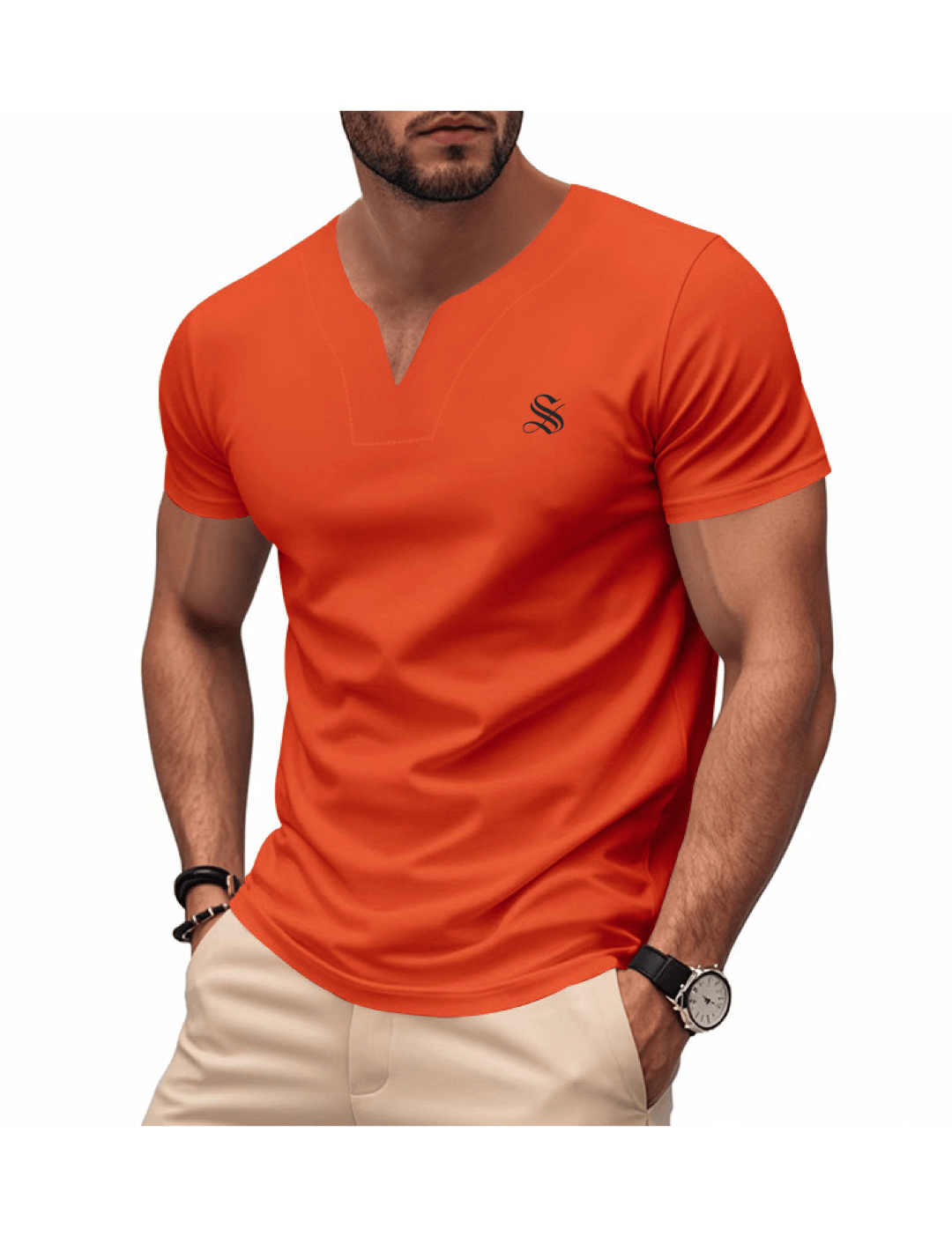 Comuniatu 31 - V - Neck T-Shirt for Men - Sarman Fashion - Wholesale Clothing Fashion Brand for Men from Canada
