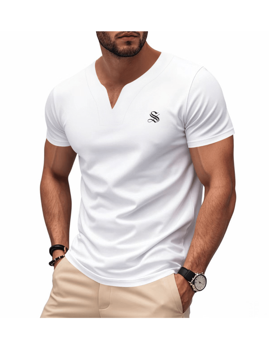 Comuniatu 31 - V - Neck T-Shirt for Men - Sarman Fashion - Wholesale Clothing Fashion Brand for Men from Canada