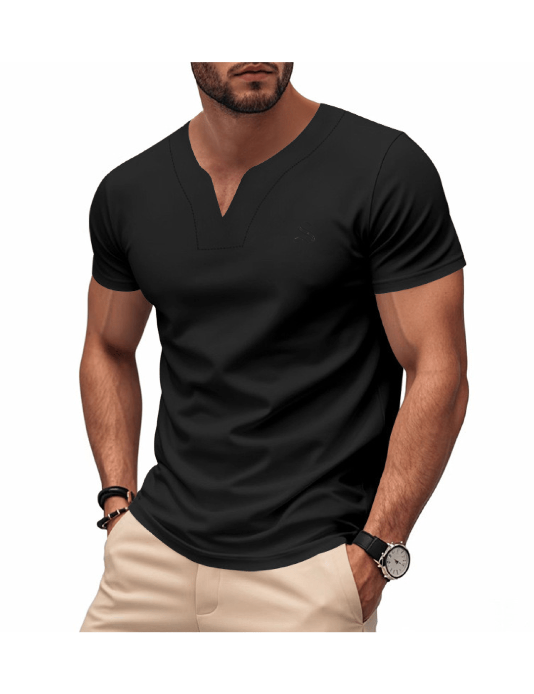 Comuniatu 31 - V - Neck T-Shirt for Men - Sarman Fashion - Wholesale Clothing Fashion Brand for Men from Canada
