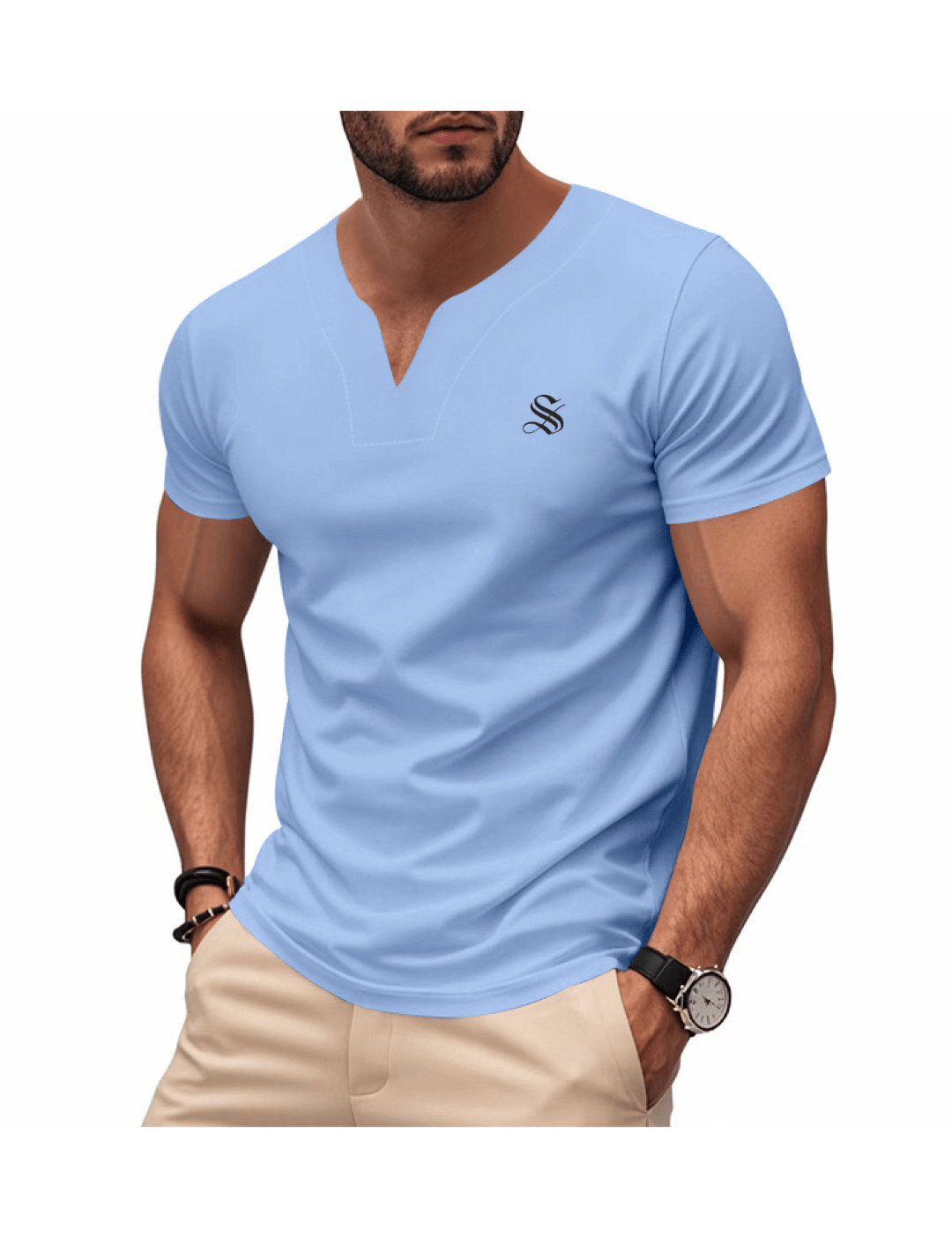 Comuniatu 31 - V - Neck T-Shirt for Men - Sarman Fashion - Wholesale Clothing Fashion Brand for Men from Canada