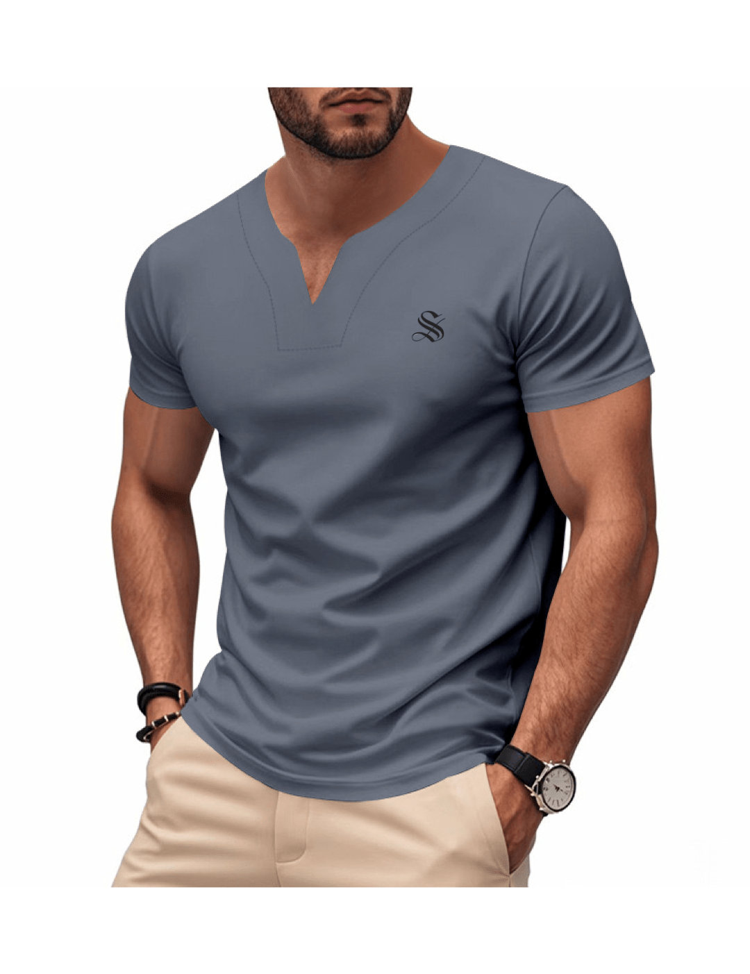 Comuniatu 31 - V - Neck T-Shirt for Men - Sarman Fashion - Wholesale Clothing Fashion Brand for Men from Canada