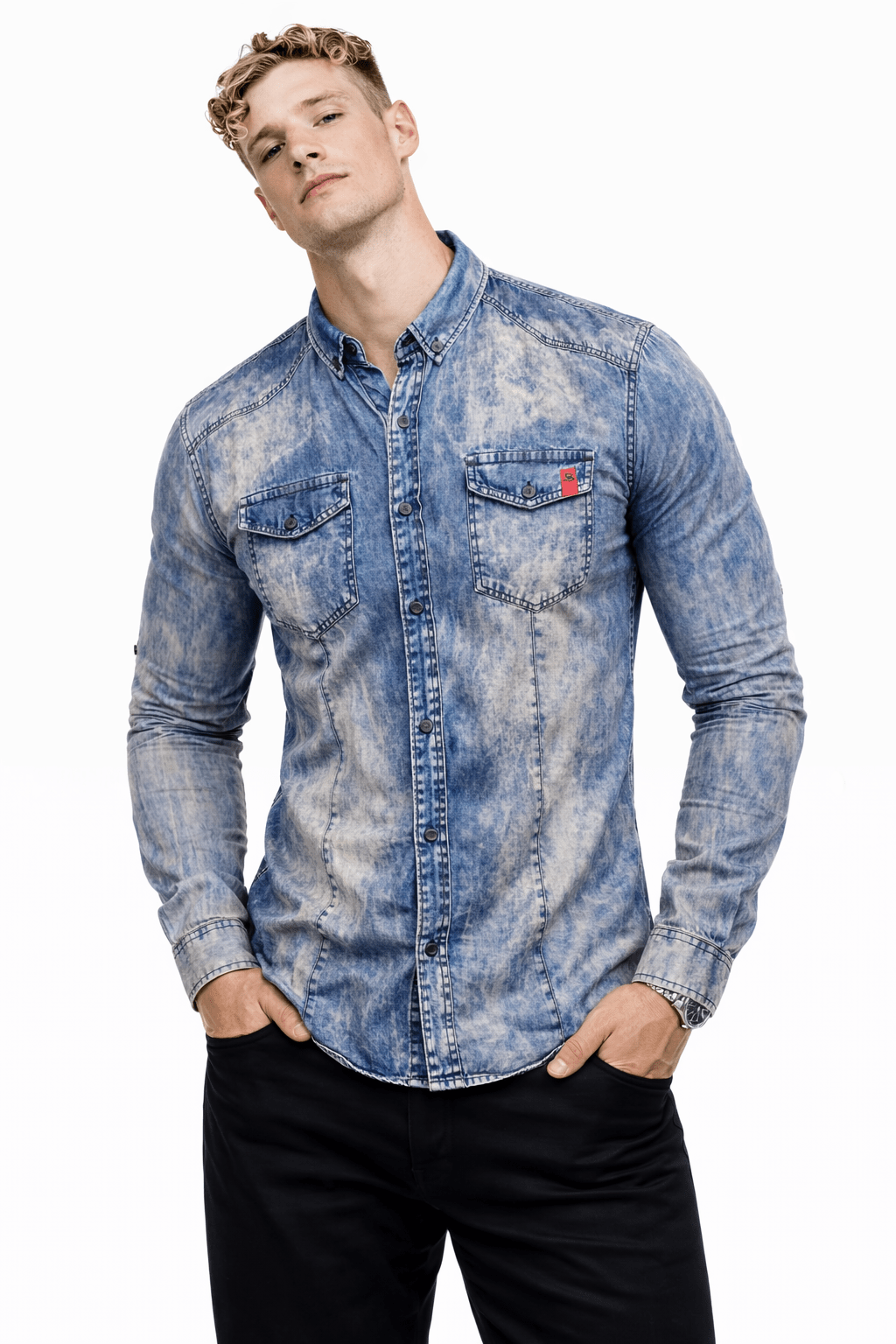Cowboy 1011 - Long Sleeves Shirt for Men - Sarman Fashion - Wholesale Clothing Fashion Brand for Men from Canada